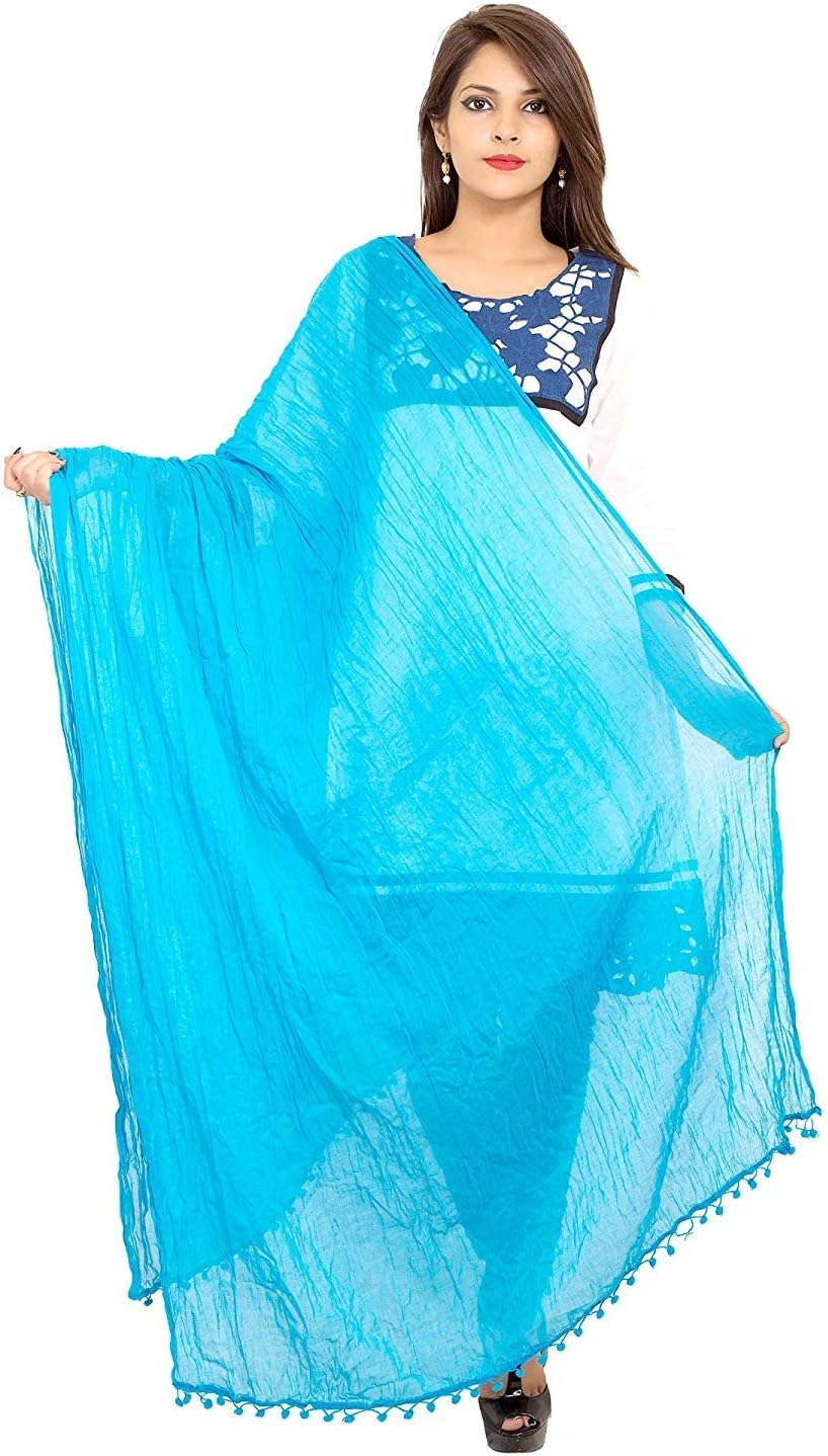 Cotton Solid Colors Women Dupatta Scarves Shawl - Leaf Green image number 2