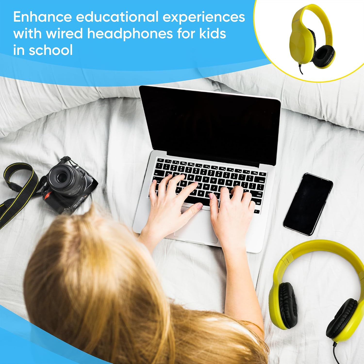 1 Pack Wired On-Ear Leather Headphones with 3.5Mm Connector, Oval Metal Housing, Black image number 5