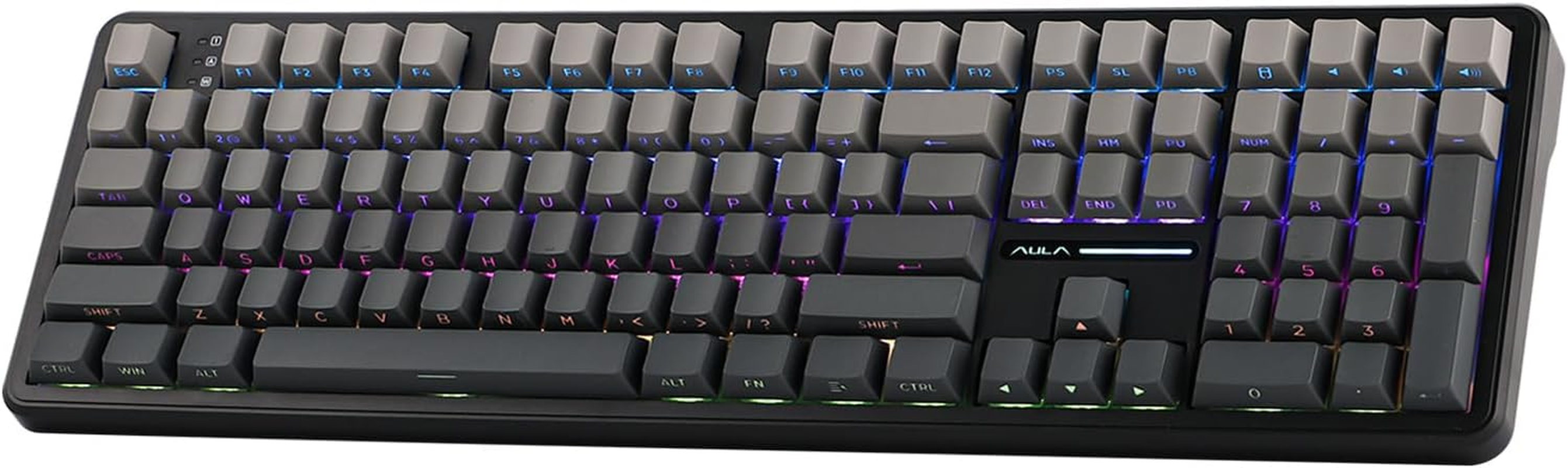 Mechlands Aula F108 Wireless Gaming Keyboard with Screen, 4000Mah Battery, Full Size Custom Gasket Mechanical Keyboard, Programmable 108 Keys, Hot-Swappable, for Win/Mac (Black Gradient)