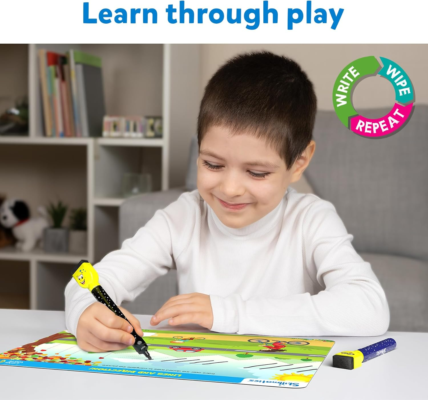 Skillmatics I Can Write - Reusable Preschool Learning Activities, Educational Toy and Game, Back to School Supplies, Gifts for Students, Kids, Toddlers Ages 3, 4, 5, 6 image number 6