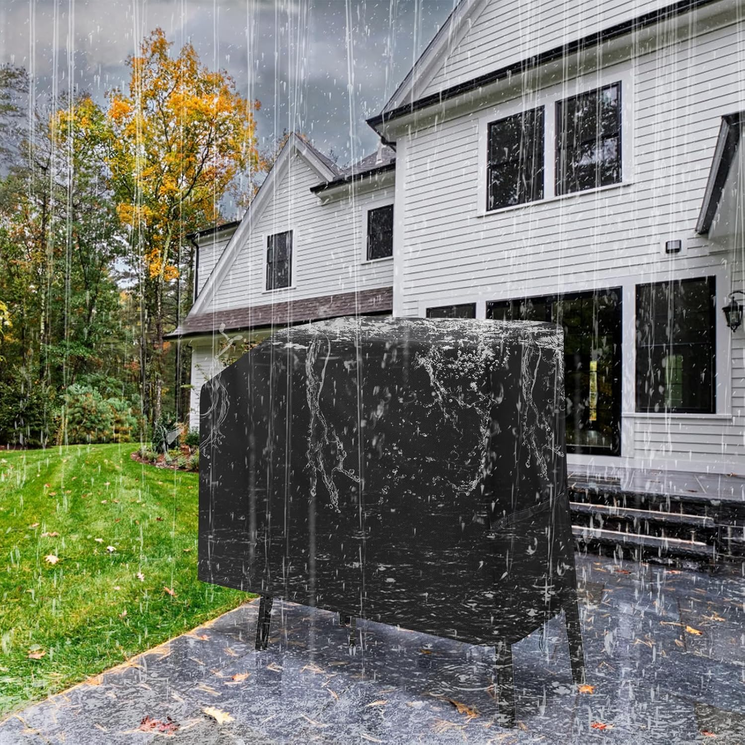 Griddle Grill Cover for Blackstone 22 Inch and 17 Inch with Hood and Stand, Waterproof UV Resistant Rip-Proof Material Griddle Cover - Black(Cover Only)