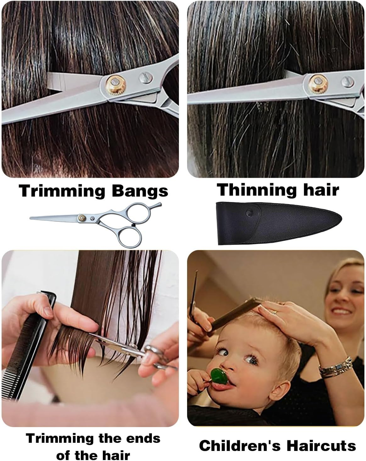 KEMUZ Hairdressing Scissors - Professional Hair Cutting Scissors - Premium Scissors Hair Cutting with Comb and Leather Case - Hair Scissors, for Men, Women, Adults, Beard Scissors, Hair Scissors image number 2