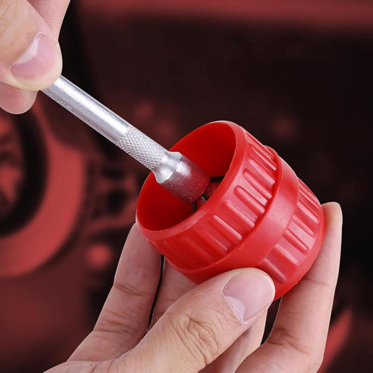 HSUYUN Indoor/Outdoor Copper Pipe Deburring and 4-In-1 Double Head Copper Pipe Cleaning Brush, Red Copper Pipe Cleaner, Pipe Deburring for Copper, Aluminium and Plastic Pipes image number 1