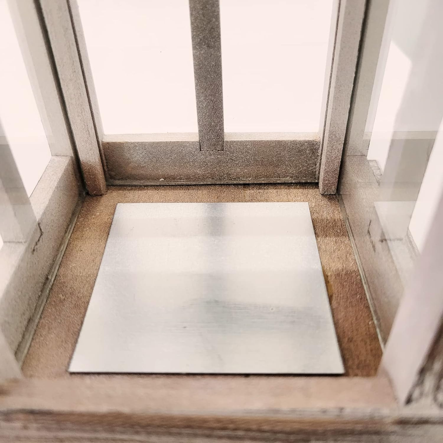 Auto-Plaza Vintage Wooden Decorative Lantern Candle Holder Rustic Farmhouse Wedding Centerpiece Lantern for Table Mantle Wall Hanging Display Party Home Decor Indoor Outdoor X'Mas (Style A) image number 2