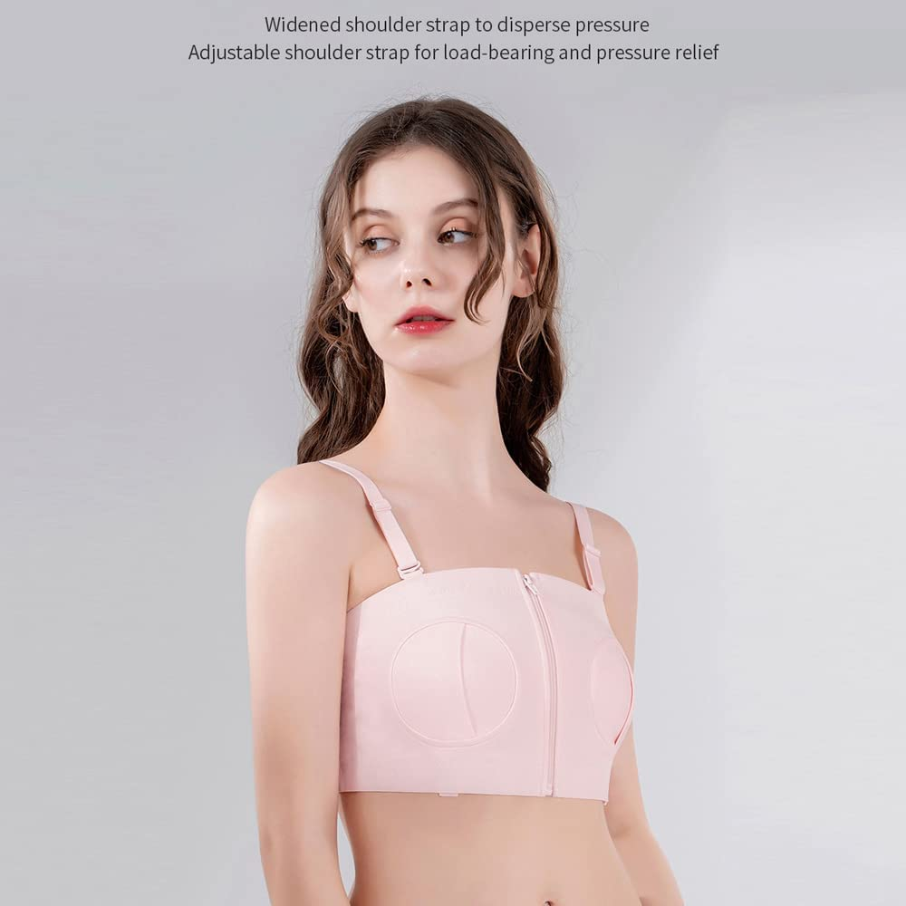 Hands Free Pumping Bra Adjustable Cotton Breast Pump Bra No Steel Ring Nursing Bra image number 1