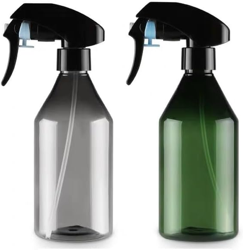 Spray Bottle, 2Pcs 300Ml Fine Mist Plant Atomizer Watering Sprayer Bottle for Plant Gardening Cleaning Solution with Top Pump Trigger Water (Green+Black, 2 PCS)