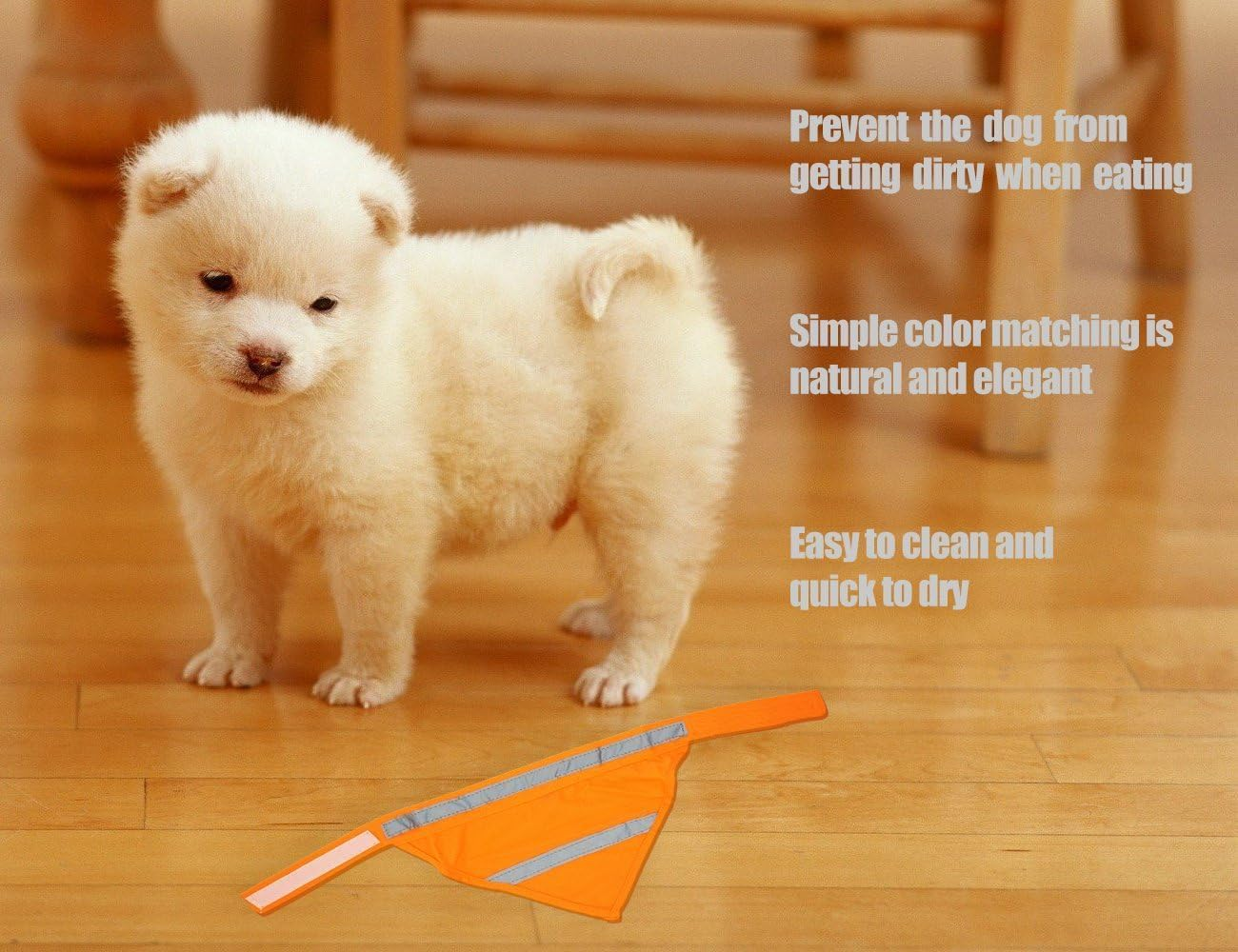 2-Piece Set of Pet Triangle Scarves, Dog Neck Reflective Light Drool Scarves, Pet Scarves (Fluorescent Green+Orange Red, L)