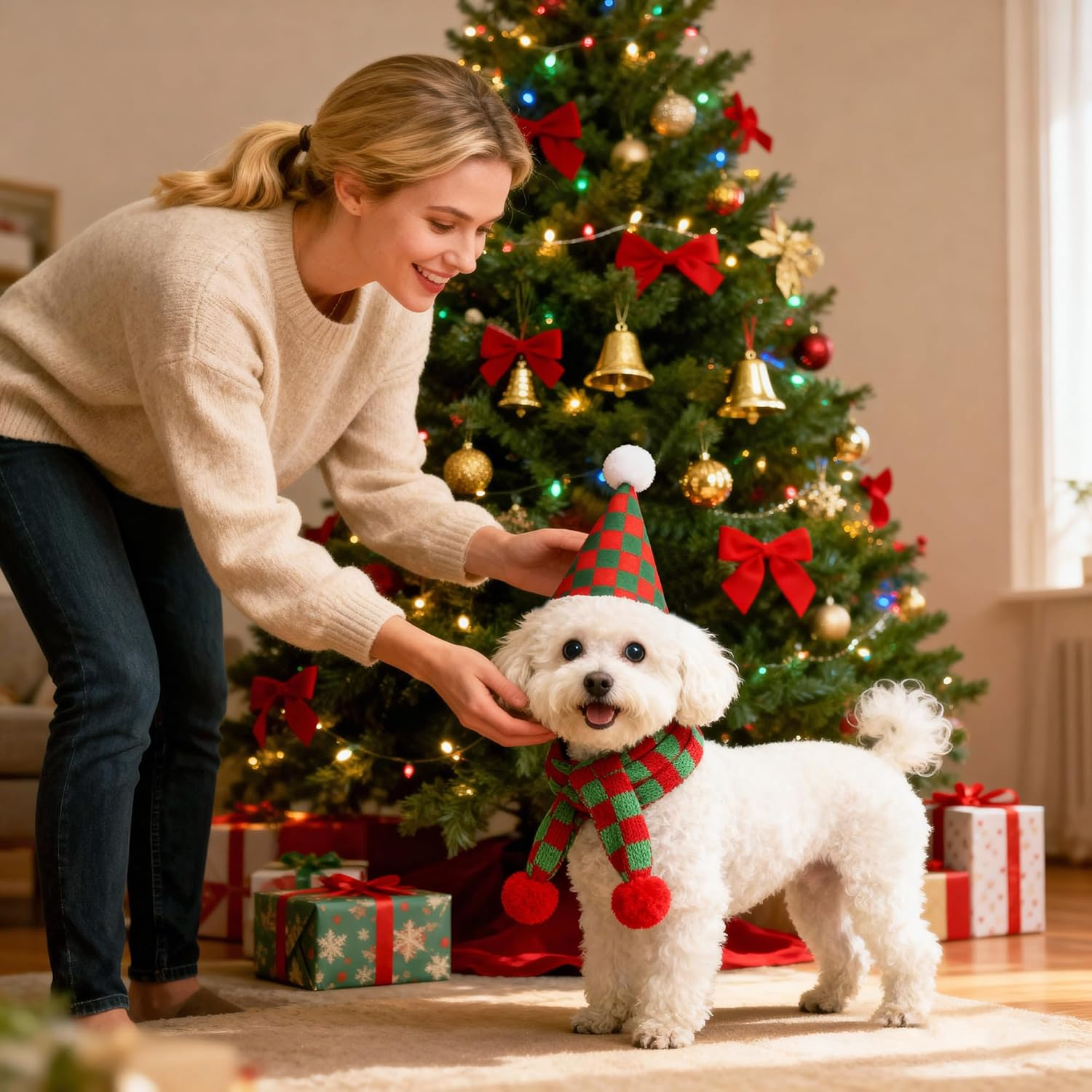 Christmas Dog Costume Checked image number 2