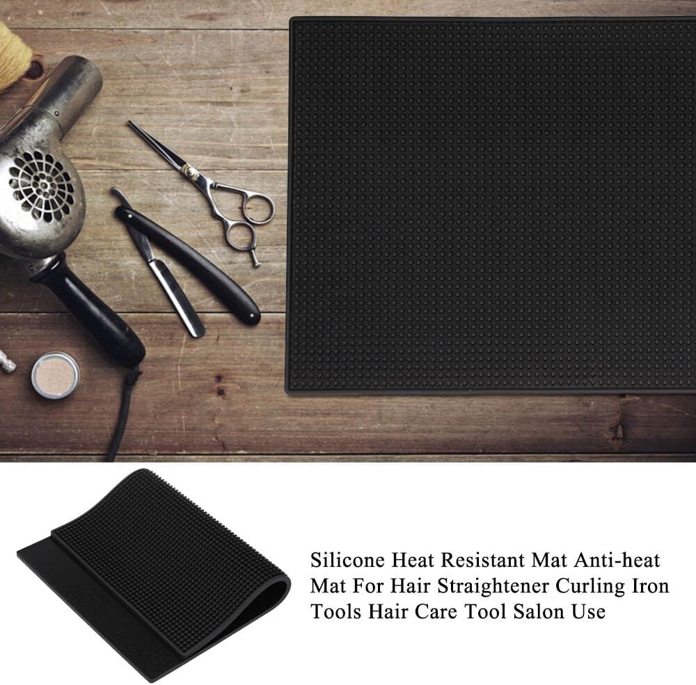 Xinyee Silicone Heat Resistant Mat Anti-Heat Mat for Hair Straightener Curling Iron Tools Hair Care Tool Salon Use image number 2
