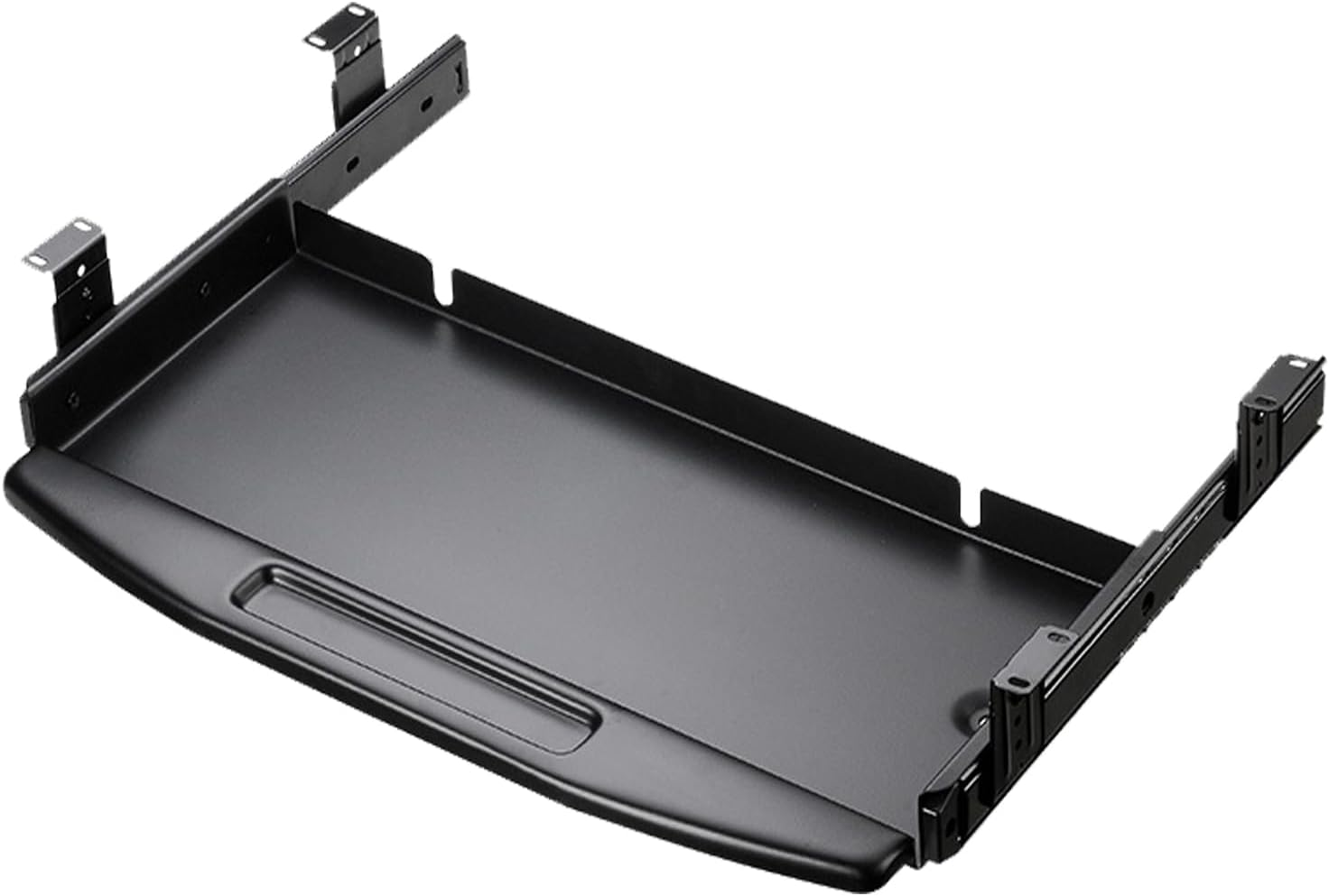 Meichoon Under-Desk Keyboard Tray All-Steel 18.9 * 7.9"/48 * 20Cm Panel Slideway Drawer Silent and Smooth Thick Rails Wear-Resistant Durable Home Office Black image number 2