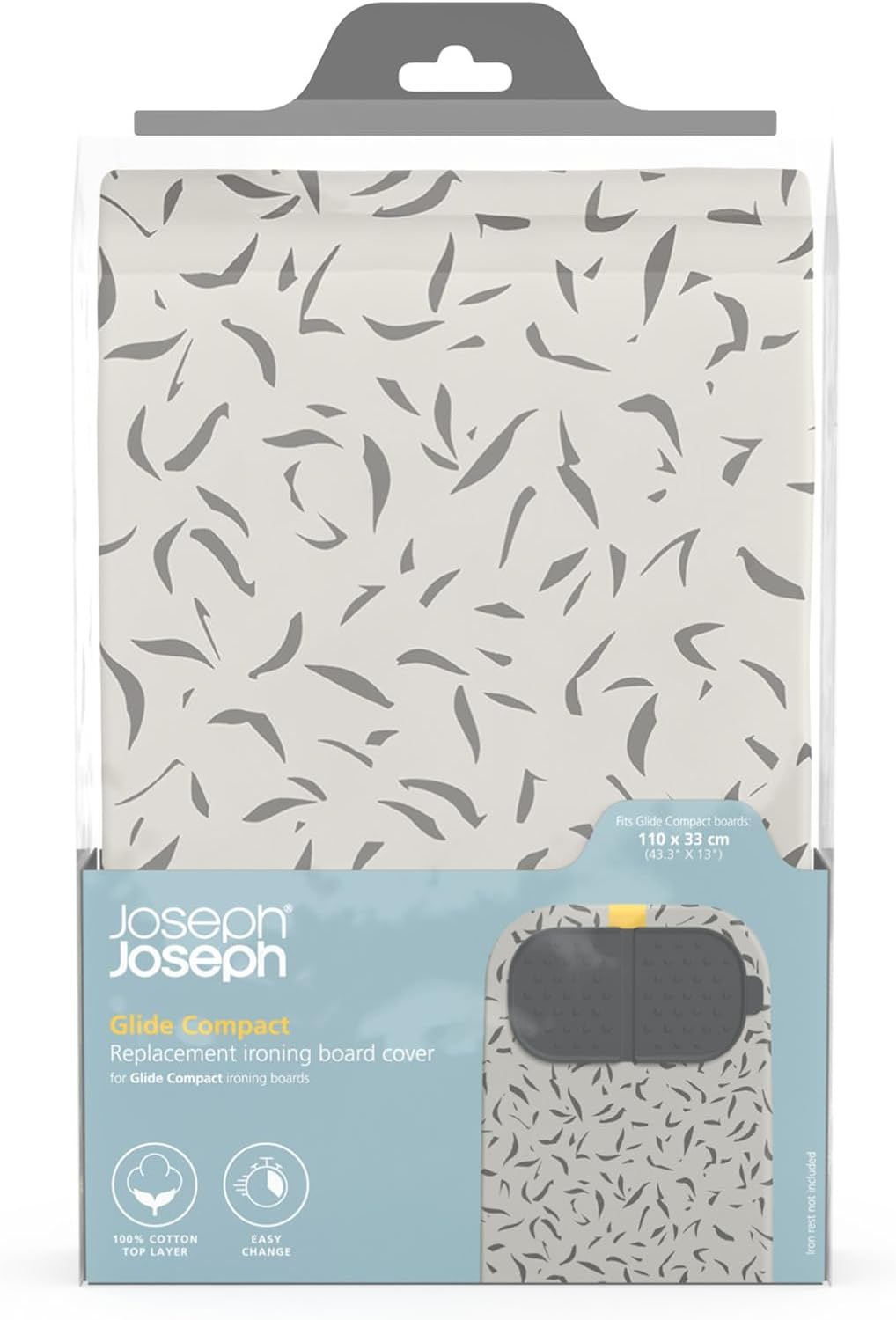 Joseph Joseph Ironing Board Cover 110 X 33Cm, Cotton with Silicone Iron Rest- for Use with Glide Compact, Ecru Scatter image number 5