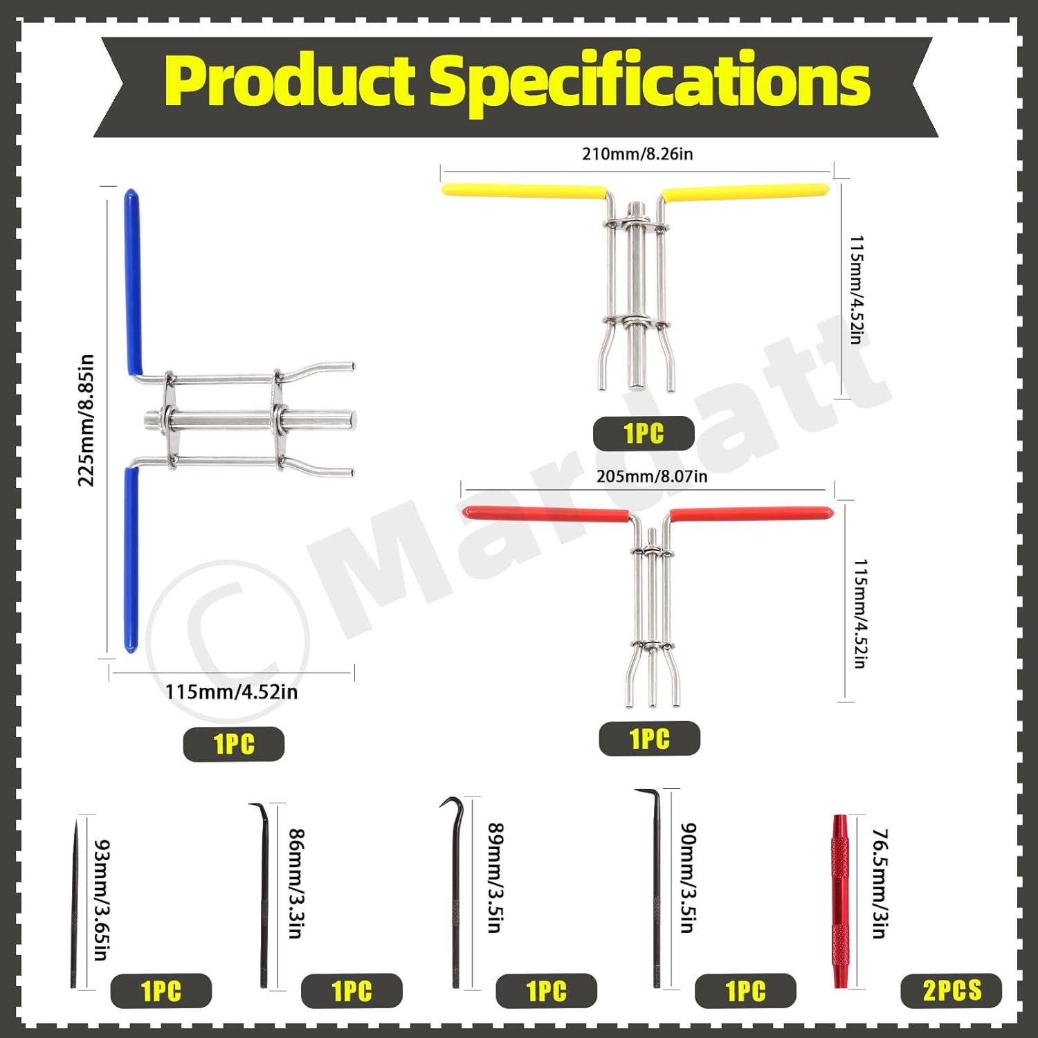 5Pcs Hydraulic Seal Installation Tools with Pick and Hook Set, 3 Sizes Cylinder Piston Rod Seal Install Tools Hydraulic U-Cup Seal Installation Tool Kit for Installing Automotive Marine image number 5