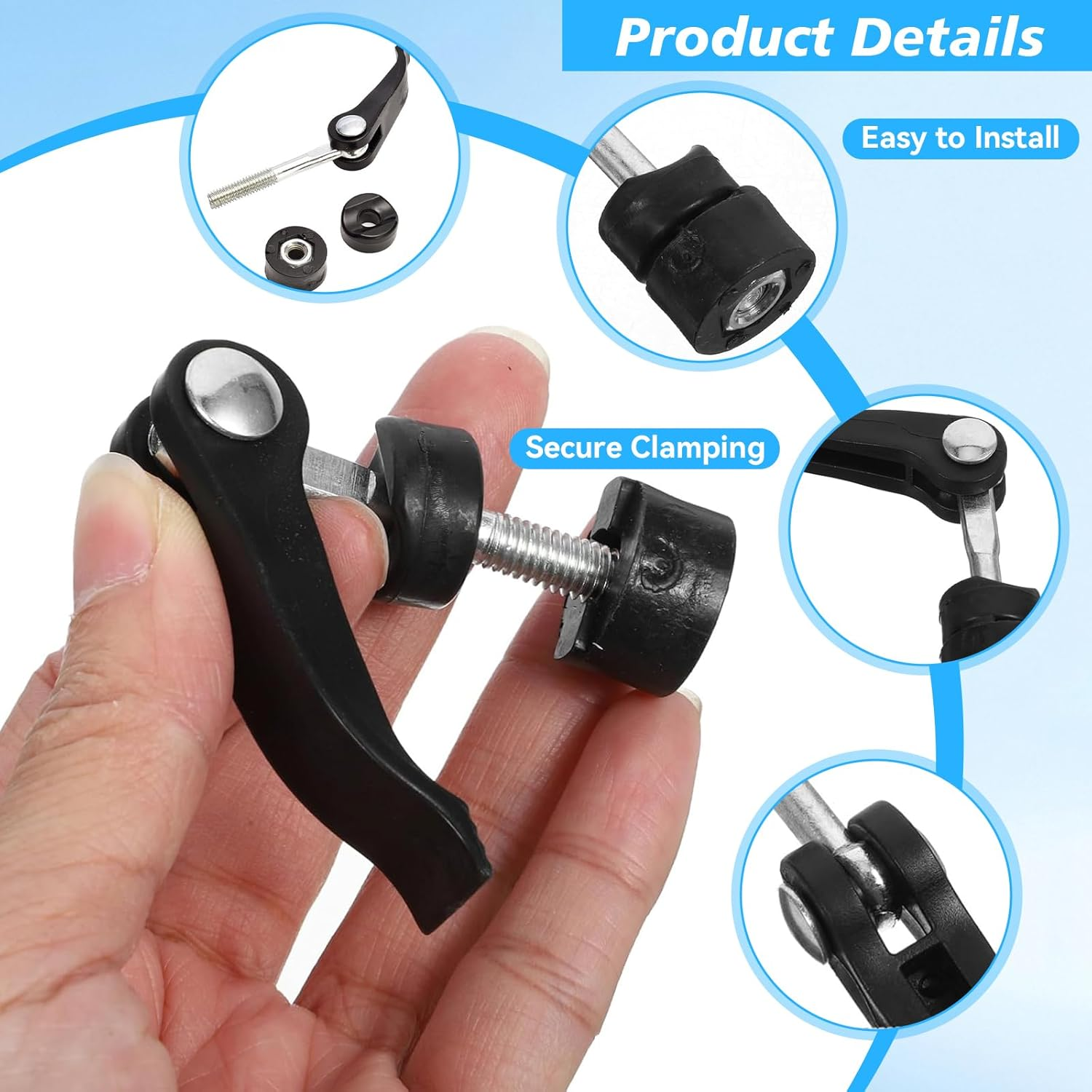 Lawnmower Fast Removal Screws - Quick Release Handle Screws for Lawn Mower & Tile Cutter Push-Type Broach - Durable Repair Tool Replacement Parts for Lawn Mower Maintenance & Garden Tools (4PCS) image number 2