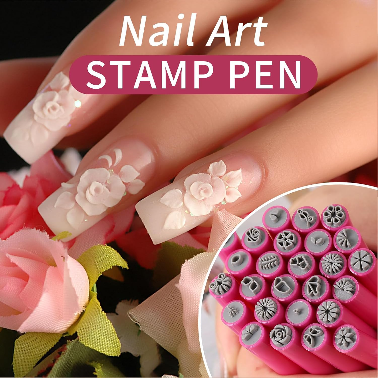 15 Pcs Nail Art Stamp Pen Set Various Patterns Multi Functional Nail Art Stamper Pen image number 6