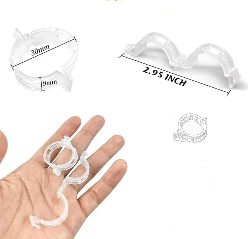 100 PCS Plant Support Clips, Tomato Clips, Garden Clips to Grow Upright Makes Plants Healthier, Plant Ties for Tomato Cucumber Flower Squash Vine, Plant Clip for Support,Tomato Vine