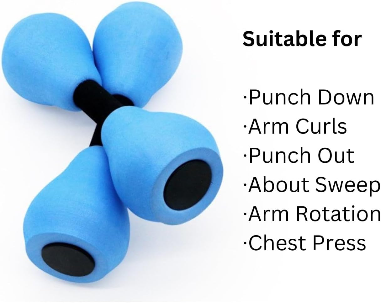 Aquatic Exercise Dumbbells 2Pcs - Portable, Lightweight Weight Approx. 68G, Heat Resistance EVA Foam Water Dumbbells for Strength Training, Water Aerobics, Sports, Swimming Pool Exercise Fitness image number 3