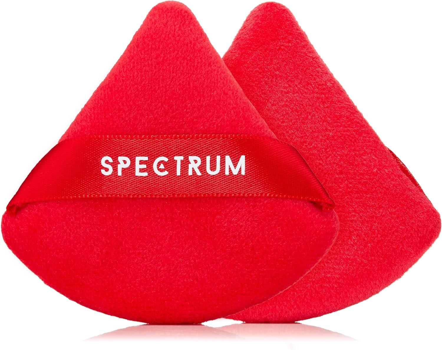Spectrum Collections Brush Club Makeup Puffs, Soft Velour Triangle Powder Puff for Setting and Baking, Marble Rubycell Blending Sponge Make up Puff for Blending Concealer, 2 Red and Pink Make up Puffs image number 3