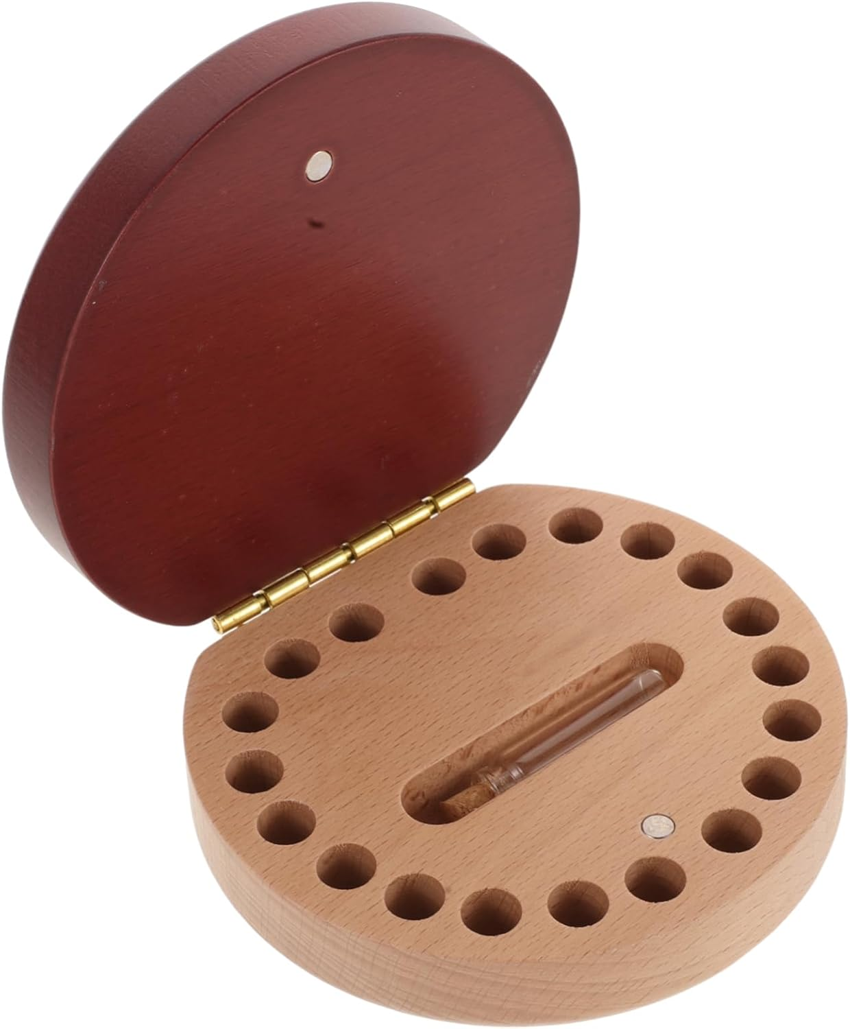 Yardwe Tooth Keepsake Box Wooden Tooth Organizer for Boys with Individual Compartments for Easy Storage Milestone Tracking Newborn image number 3