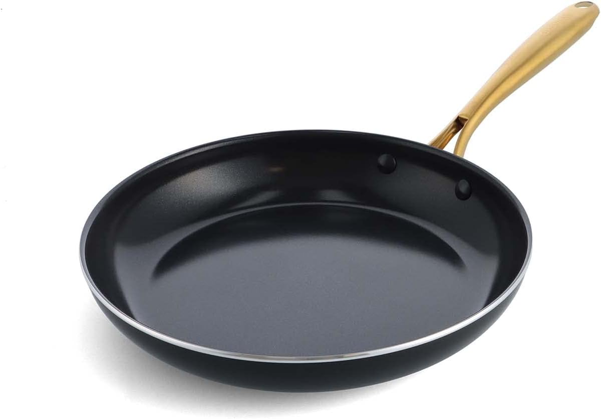 Greenpan Glass Lid, 7.9 Inches (20 Cm), Stainless Steel, Gold Handle, Fully Physically Reinforced