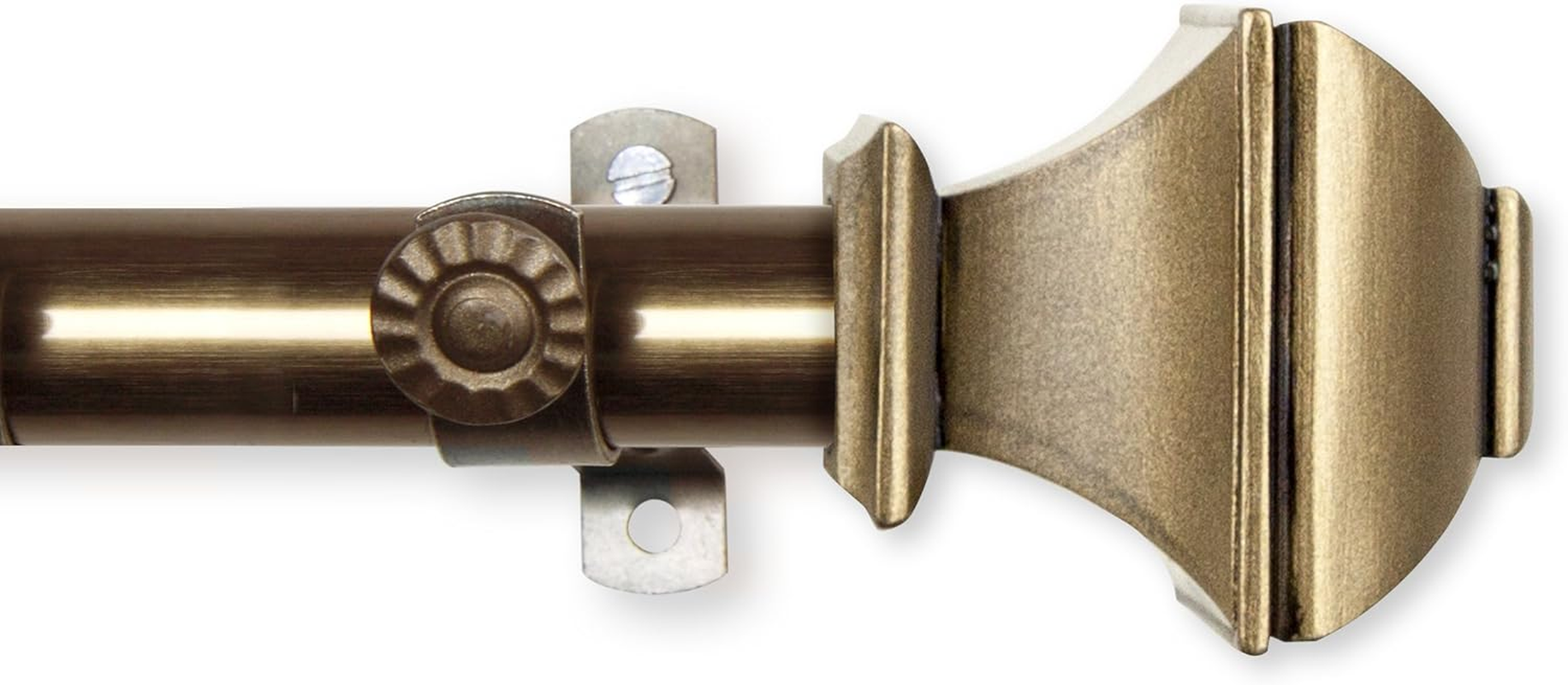 13/16" Moyat Bay Window Curtain Rod 20-36", 38-72" - Antique Brass image number 1