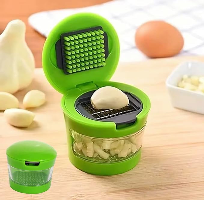 WEZCHUGHAOL Garlic Chopper - 3-In-1 Mini Garlic Mincer Crusher with Twister Handle, Kitchen Gadget for Fast Dicing, Slicing and Grinding, Easy-Clean Design for Garlic, Onions image number 4