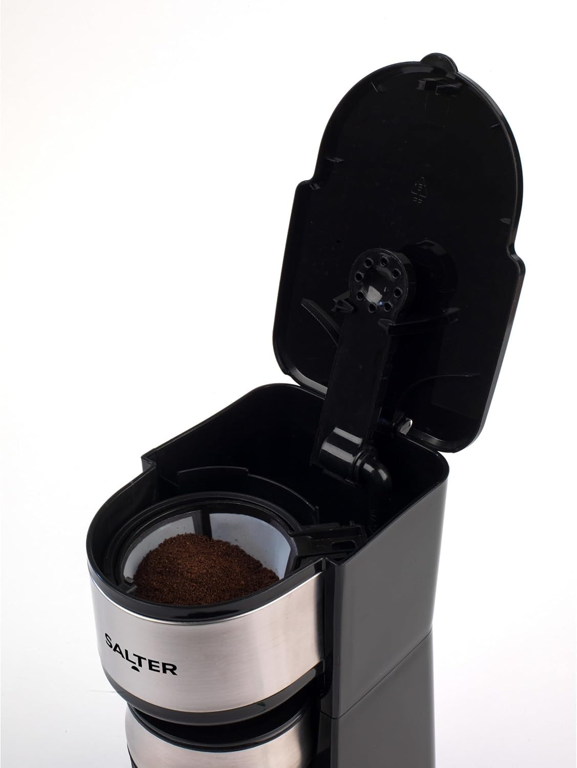 Salter Digital Coffee Maker &ndash; One Cup Filter Coffee Machine, Washable & Reusable Filter, Includes 420Ml Stainless Steel Travel Mug, 3-4 Minutes Brewing, Suitable for Ground Coffee/Pads, Timer, 750W image number 6