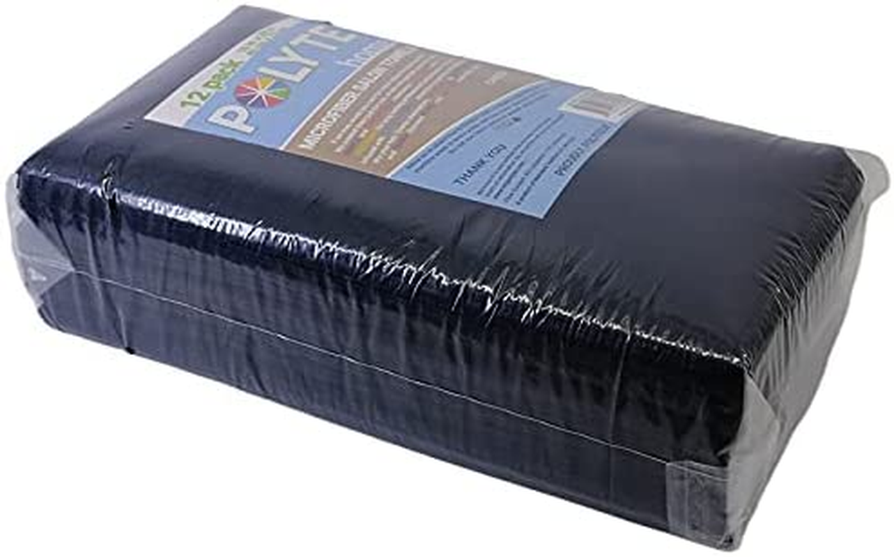 Polyte Professional Quick Dry Lint Free Microfibre Hair Drying Salon Towel, 12 Pack (40X73 Cm, Black) image number 4