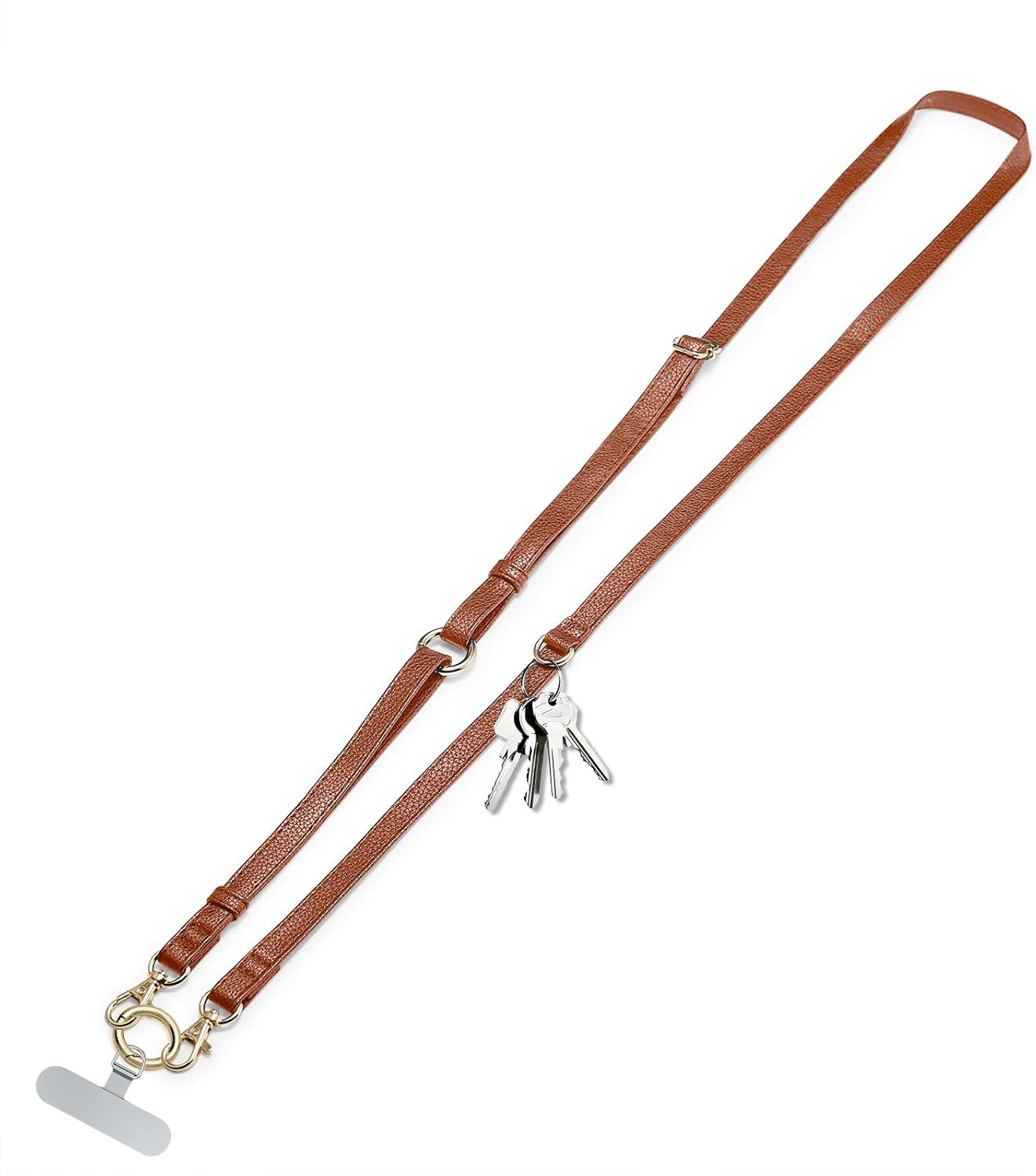 Casecond Clip and Go Phone Strap Crossbody Wrist 2 in 1 Leather Lanyard with Tether Hanging Loops Anti-Theft