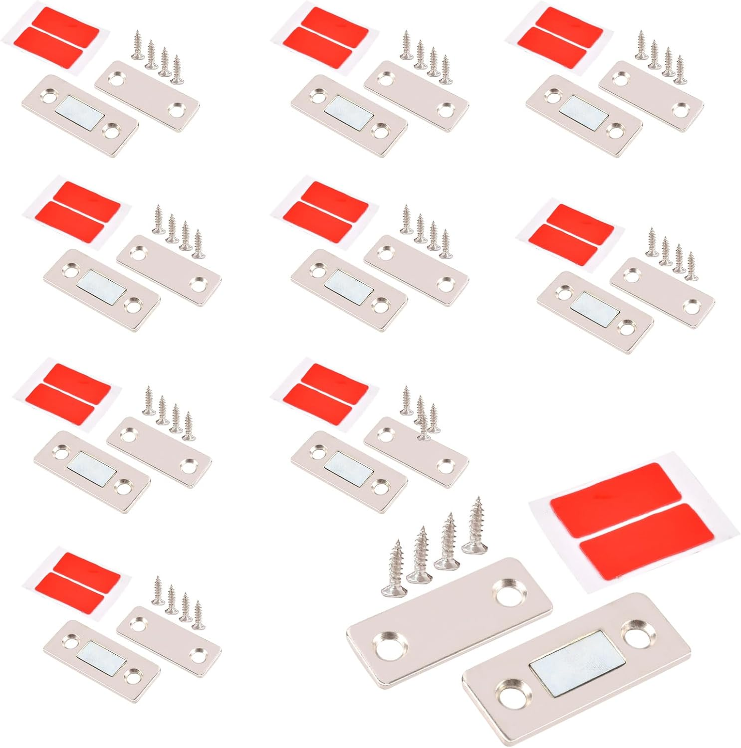 MIN CI 10 Pack Cabinet Door Magnets Strong Magnetic Door Catch Ultra-Thin Invisible for Cabinet Doors,Shower Doors,And Drawers Silver image number 1