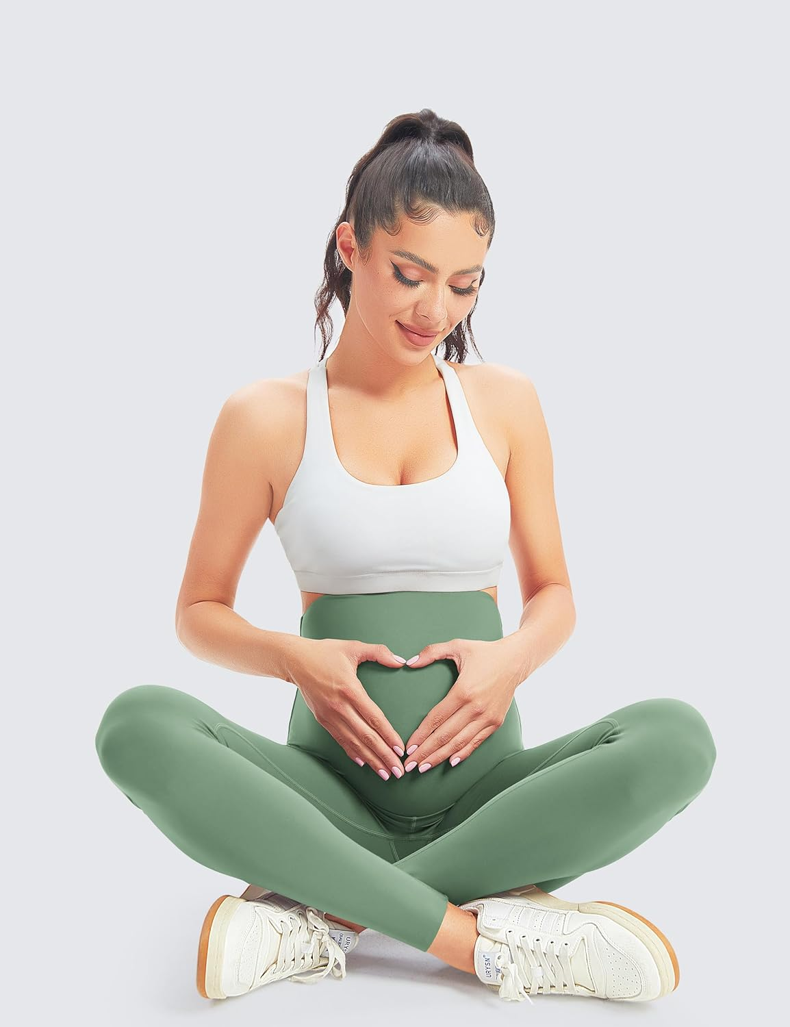 BONVIGOR Women'S Maternity Leggings over the Belly Pregnancy Workout Leggings Full Length Pregnant Active Wear Yoga Pants image number 5