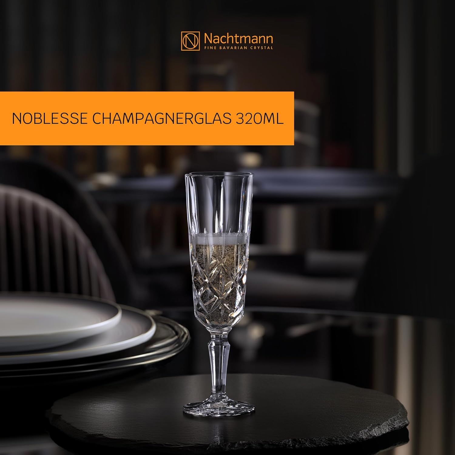 Nachtmann Noblesse Champagne Flutes, Clear &ndash; Elegant Crystal Glassware for Sparkling Wine & Prosecco &ndash; Enhances Bead & Aroma with Slimline Shape &ndash; 151 Ml Capacity (Pack of 4) image number 6