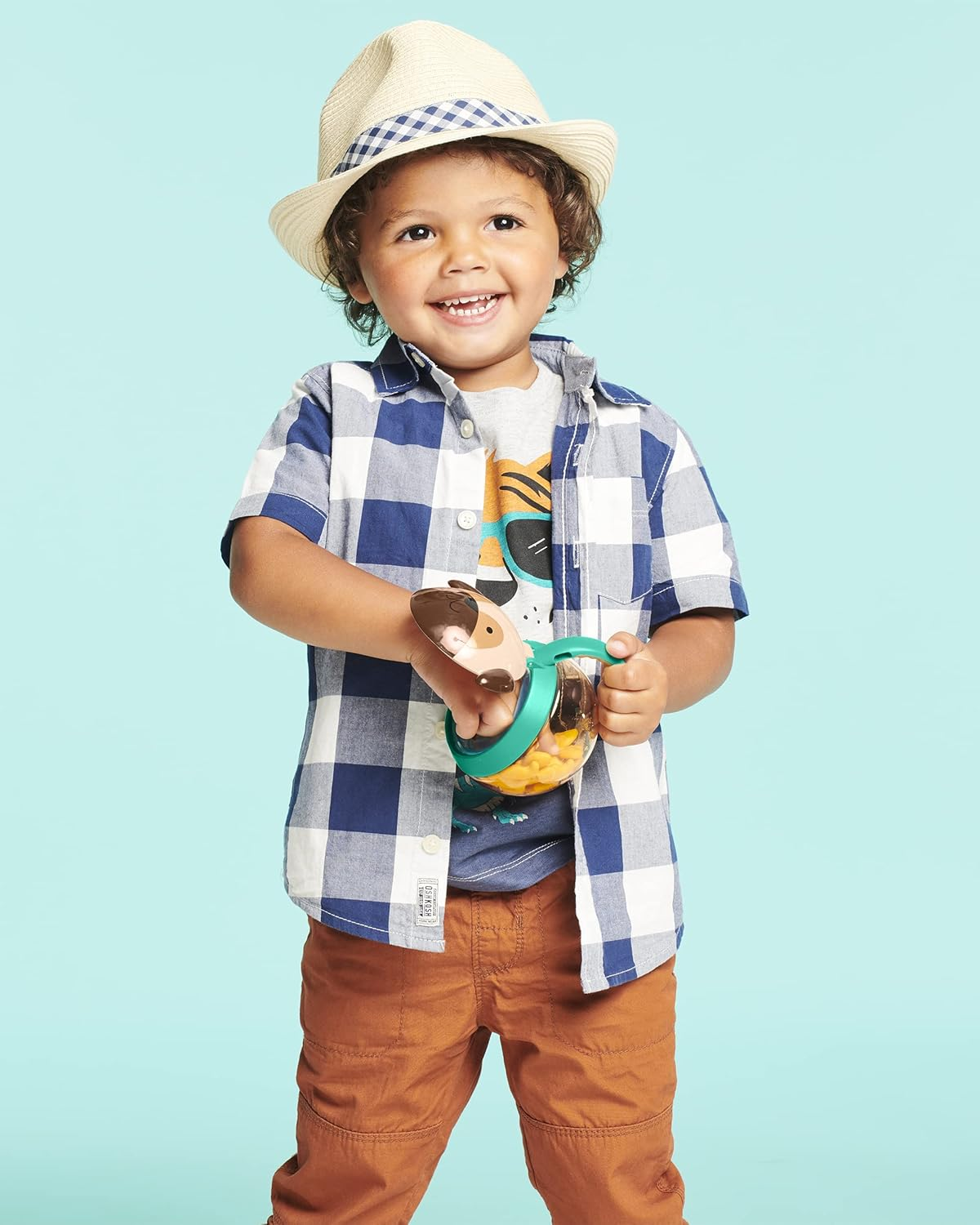 Skip Hop Baby Snack Cup with Lid - Insulated Toddler Food Container for Kids - No-Spill Baby Snack Cups for Travel, Bpa-Free Baby Food Storage Container with Handle - Pug Design image number 2