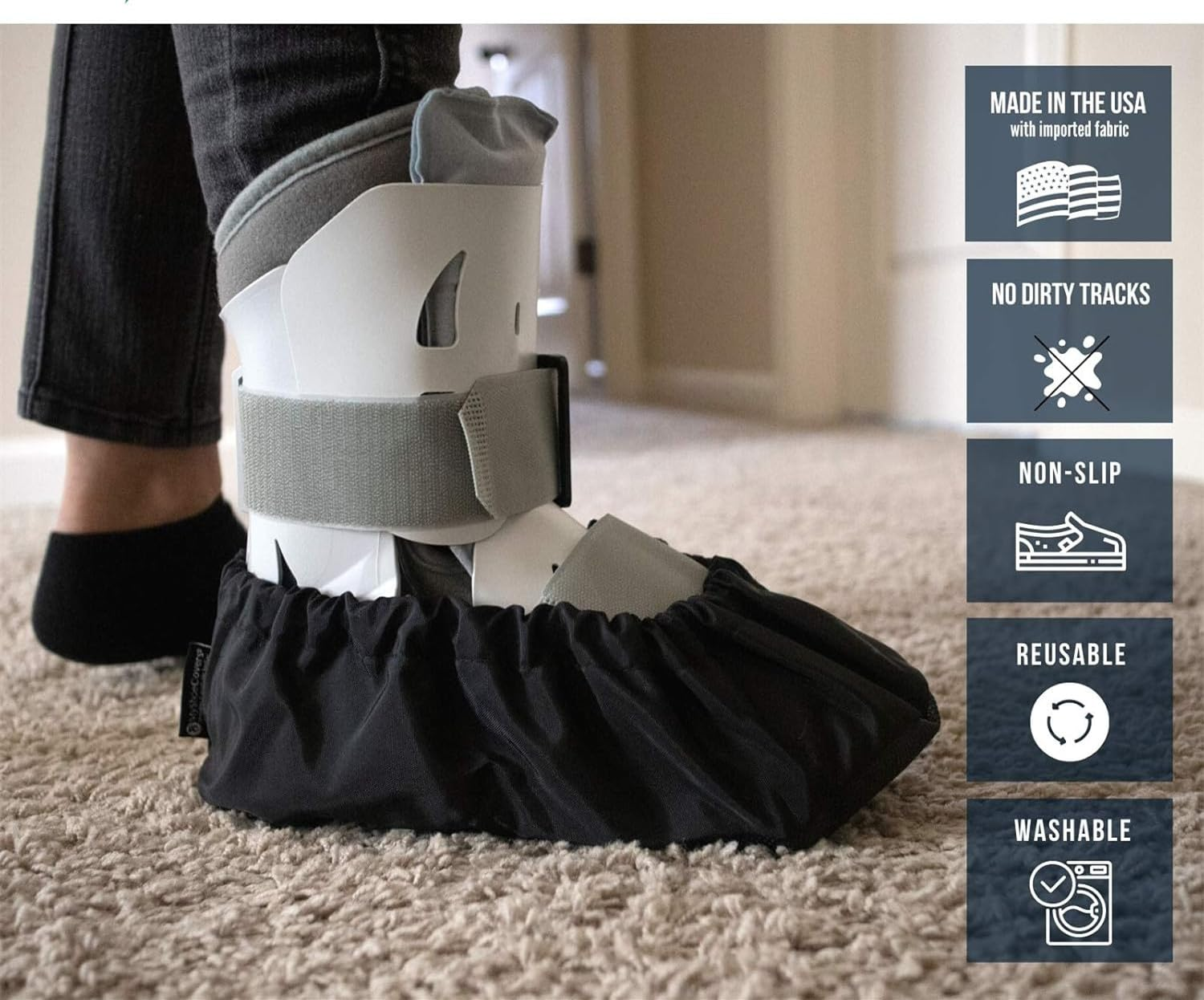 2Pack Fracture Walking Boot Cover, Waterproof Shoe Covers with Waterproof Coating Non-Slip Medical Boot Covers image number 3