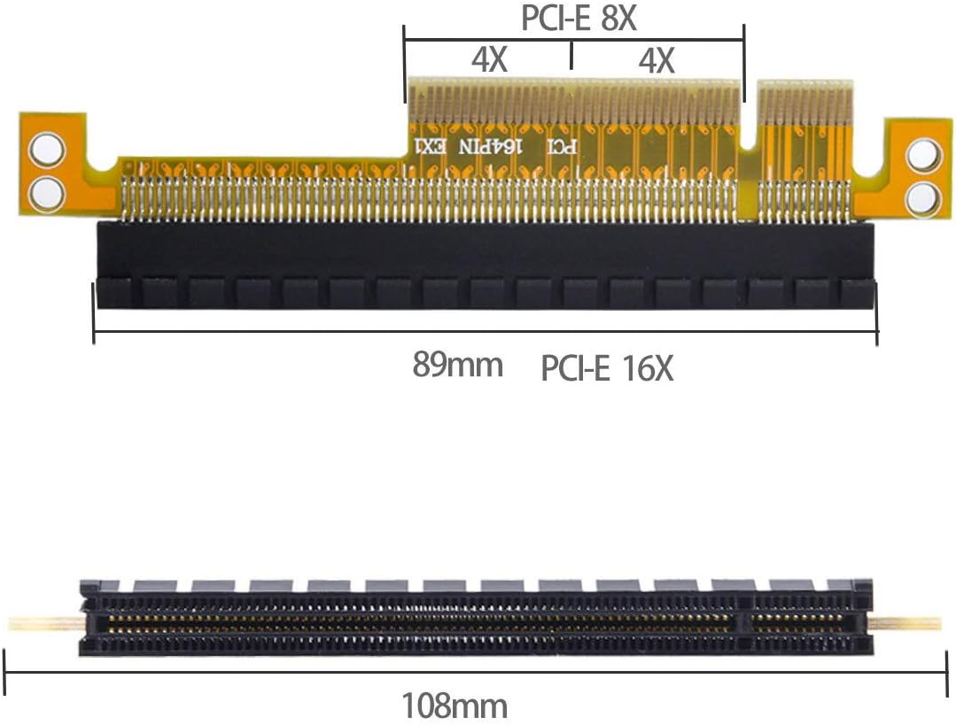 Xiwai PCI-E Express 8X to 16X Extender Converter Riser Card Adapter Male to Female Extension image number 3