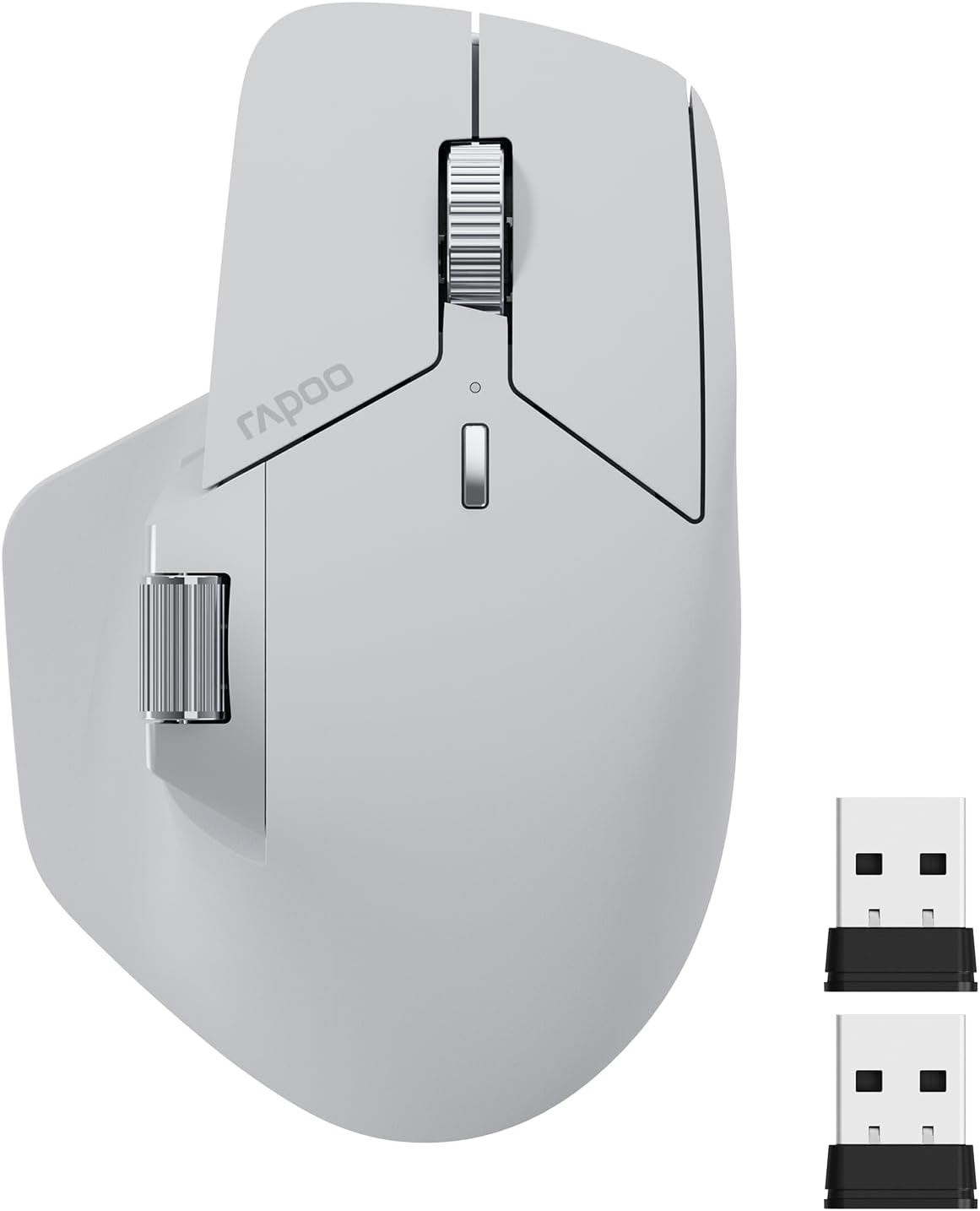 Rapoo Mt760Mini Bluetooth Wireless Mouse - Bluetooth 5.0 and 2.4Ghz Multi-Mode Connection, Support 4 Devices, M+ Cross Computer Technology, 11 Programmable Buttons, 90 Days Battery Life