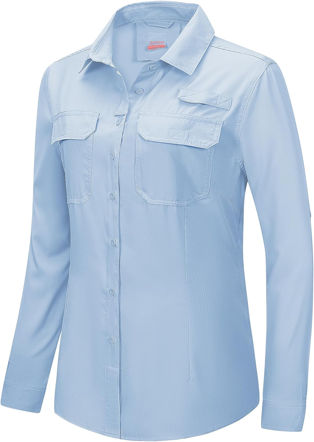 33,000Ft Women'S Long Sleeve Shirts Safari Shirts UPF50 Sun Protection Button down Shirt Moisture Wicking Quick Dry Top Ladies Casual Outdoor Shirt for Walking Fishing Hiking Travel