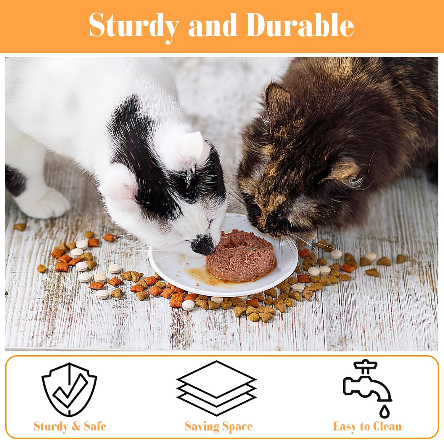 Ceramic Cat Bowl, Cat Bowl, Flat Cat Bowl, Cat Feeding Bowl, Flat Cat Bowl, Drinking Bowl, Cat Bowl, Cat Food, Water Bowl for Dogs, Cats, Rabbits image number 1