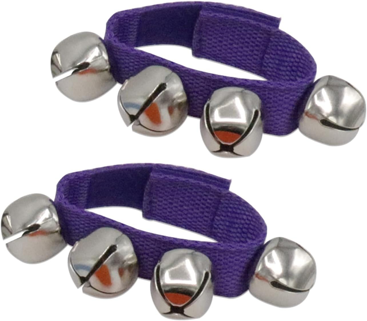 Cashbeat Wrist Bells Set of 2, Adjustable Jingle Bells for Wrist/Ankle, Percussion Accessory for Dance, Fitness, Stage Performance(Purple) - Apricot Color image number 6