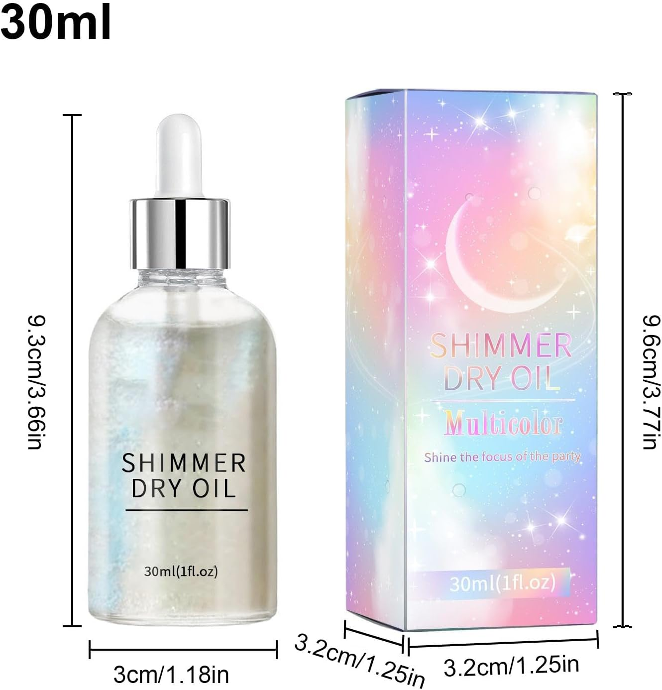 Body Glitter Oil - Sparkly Body Oil Shimmer Oil,Body Glitter Long-Lasting, Shimmering Body Oil, Body Glow Oil Glitter Oil, Highlighter for Body & Face Makeup image number 3