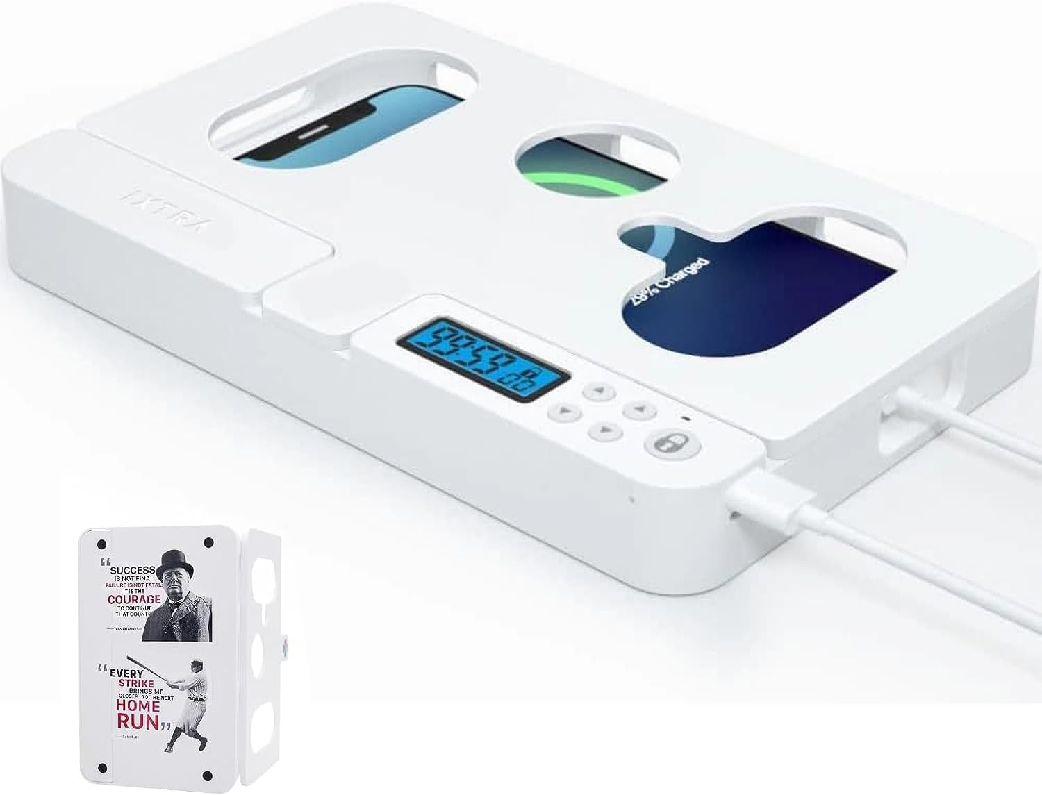 Ixtra Cell Phone Timer Lock Box for Android Samsung/Google/Iphone, Portable Self-Control Phone Timer Locker Smart Cell Phone Jail Lock Box with Timer for Kids Students Adults, White Cover image number 4