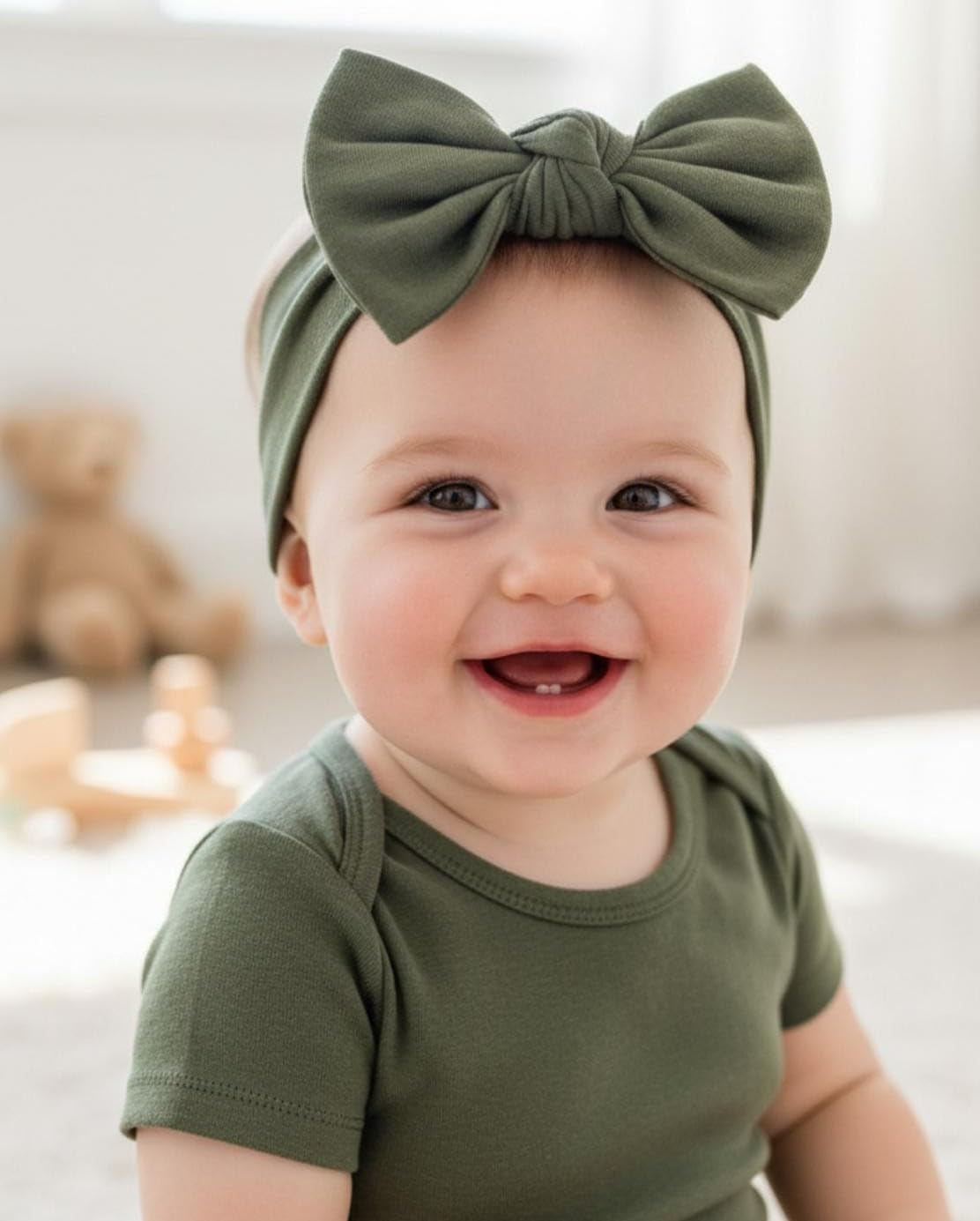 Baby Girl Headbands-Infant,Toddler Cotton Handmade Hairbands with Bows Child Hair Accessories image number 1