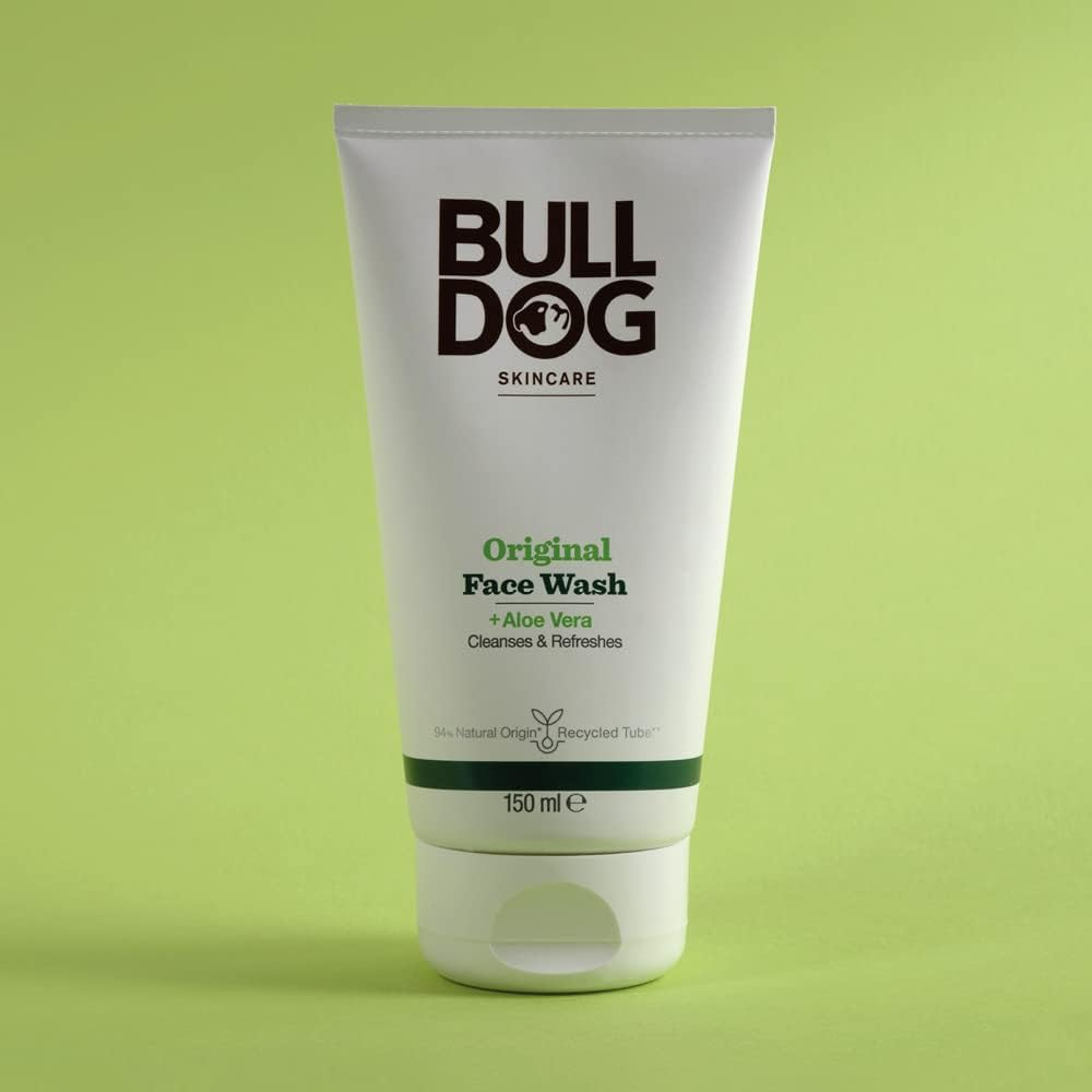 Bulldog Skincare for Men Original Face Wash, Mild and Non-Drying Cleanser, with Aloe Vera, Camelina Oil and Green Tea, 150Ml (Pack of 2) image number 1