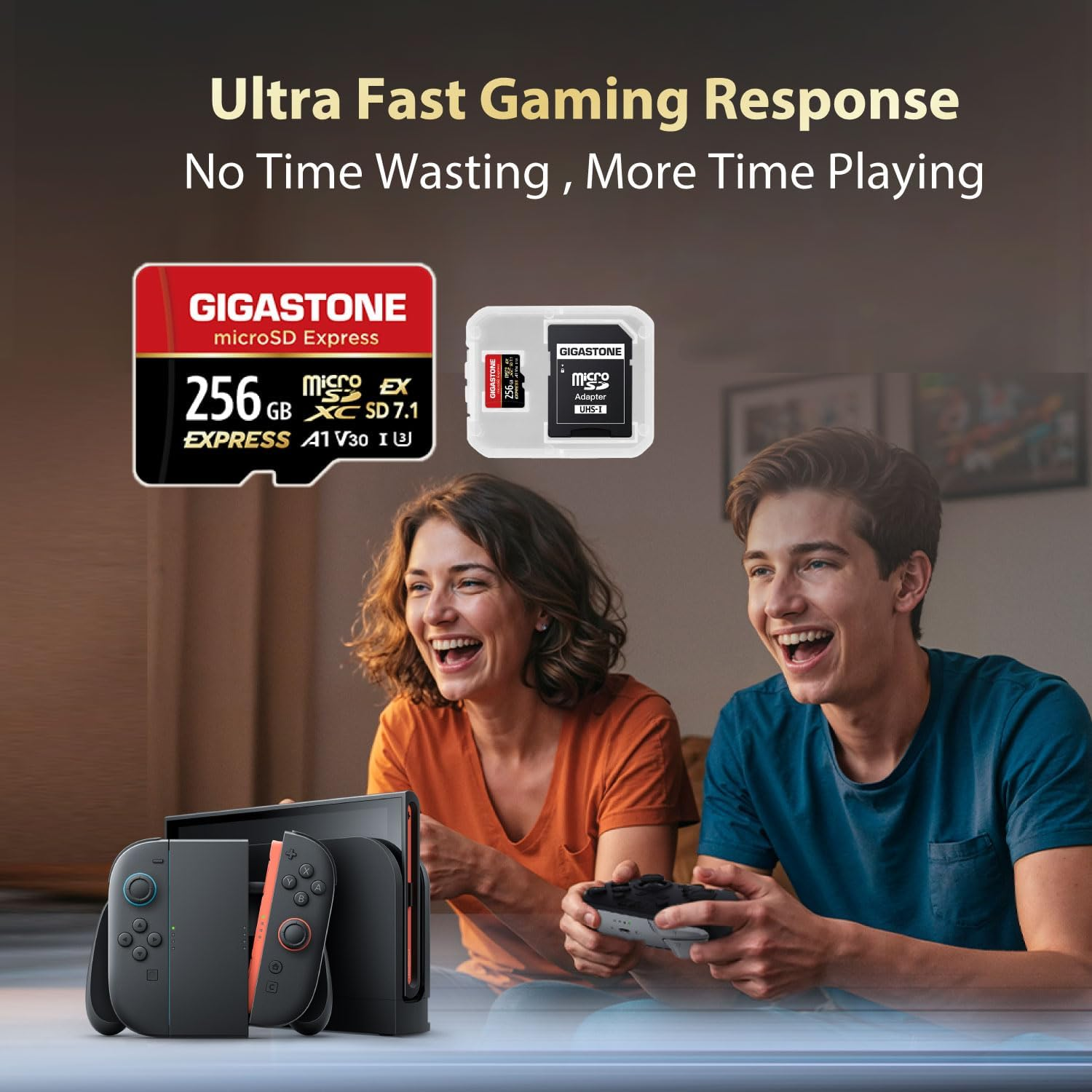 GIGASTONE 256GB Microsd Express, Microsdxc Express Memory Card SD 7.1 Speed up to R/W 880/650Mb/S Compatible with Nintendo-Switch 2, Professional Camera, A1 V30 U3, with SD Adapter image number 5