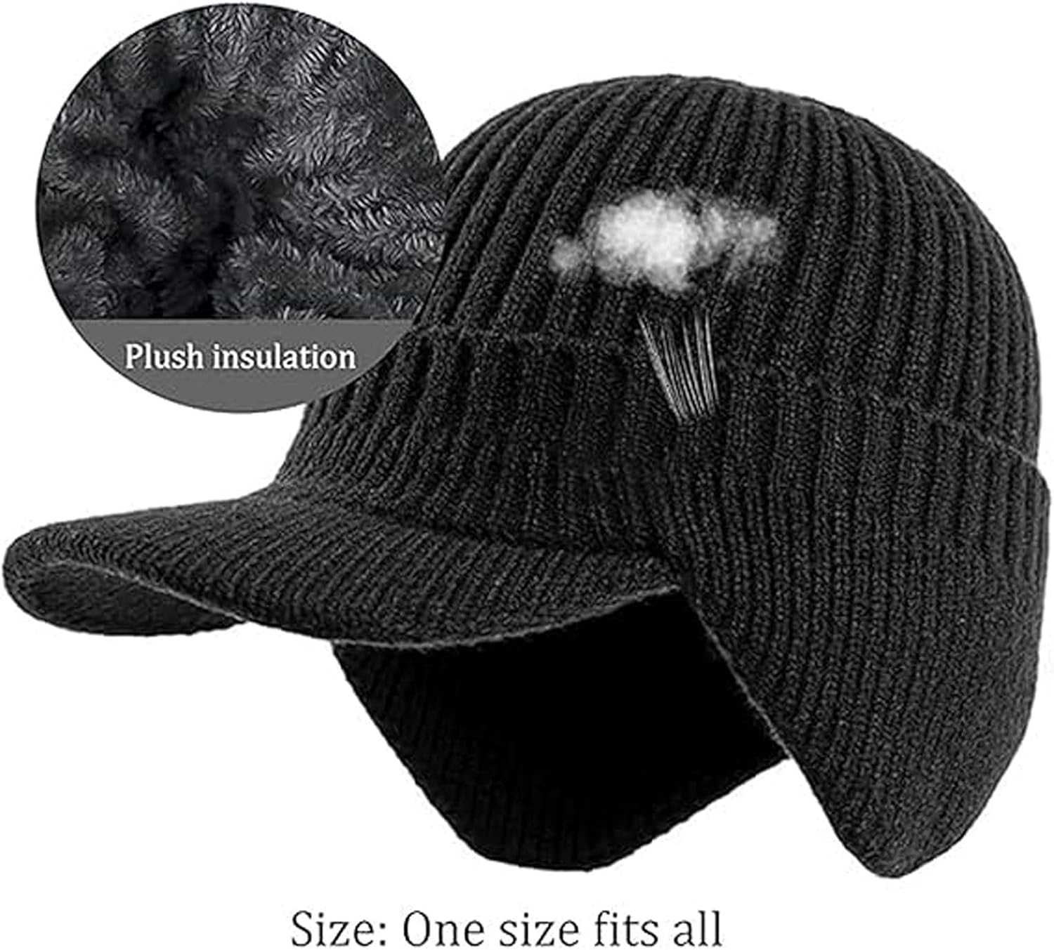 Joyhnny Cozyhead Beanie,Johnny Cozy Head Beanie,Sherum Winter Warm Caps with Brim,Warm Ear Protection Fleece Knitted Hat image number 1