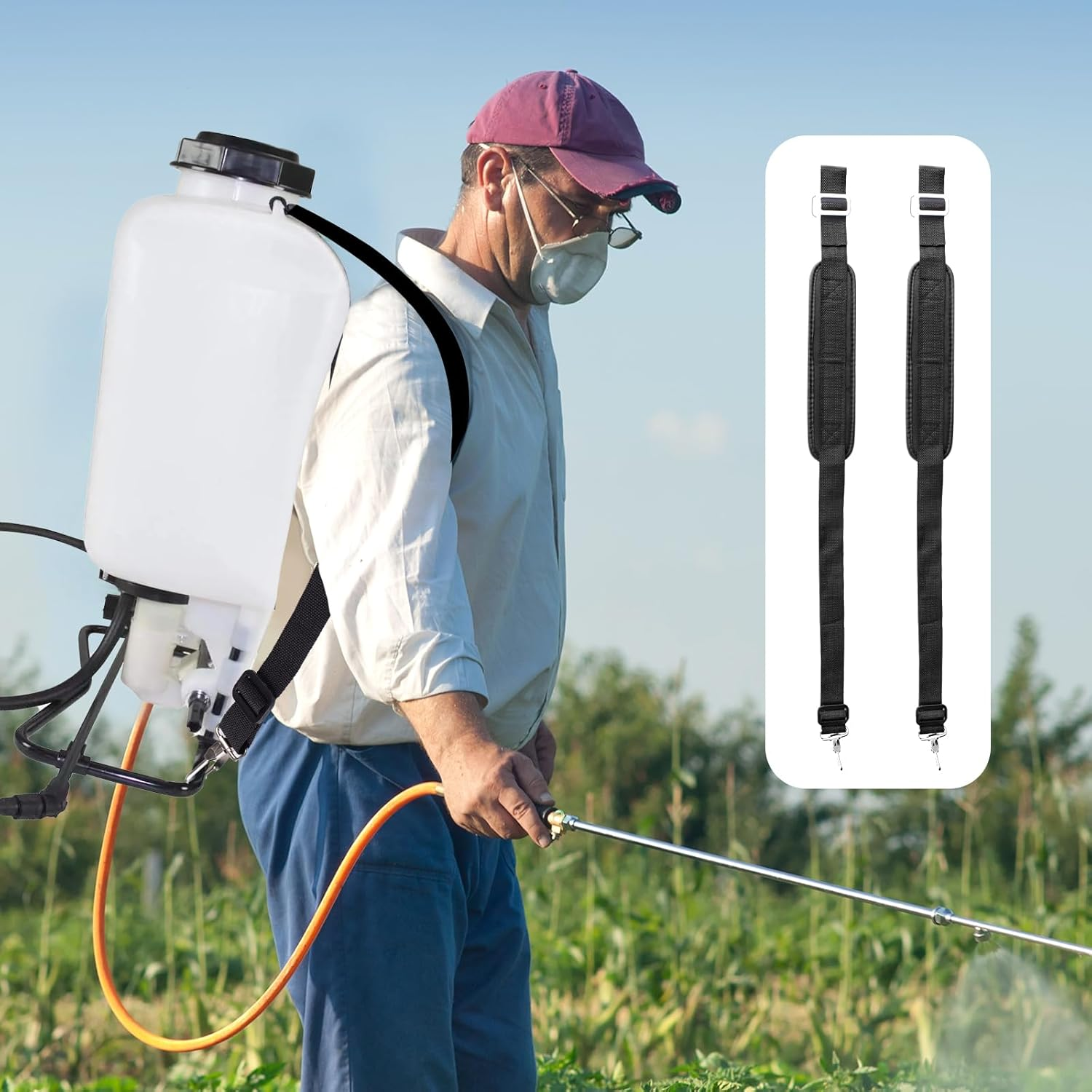 Backpack Sprayer Replacement Straps Padded Shoulder Straps for Sprayer with Alternative Hooks and Accessaries Fit Most Backpack Sprayers Including Chapin 60114, 61800, 63924, 60124 Series and More image number 4