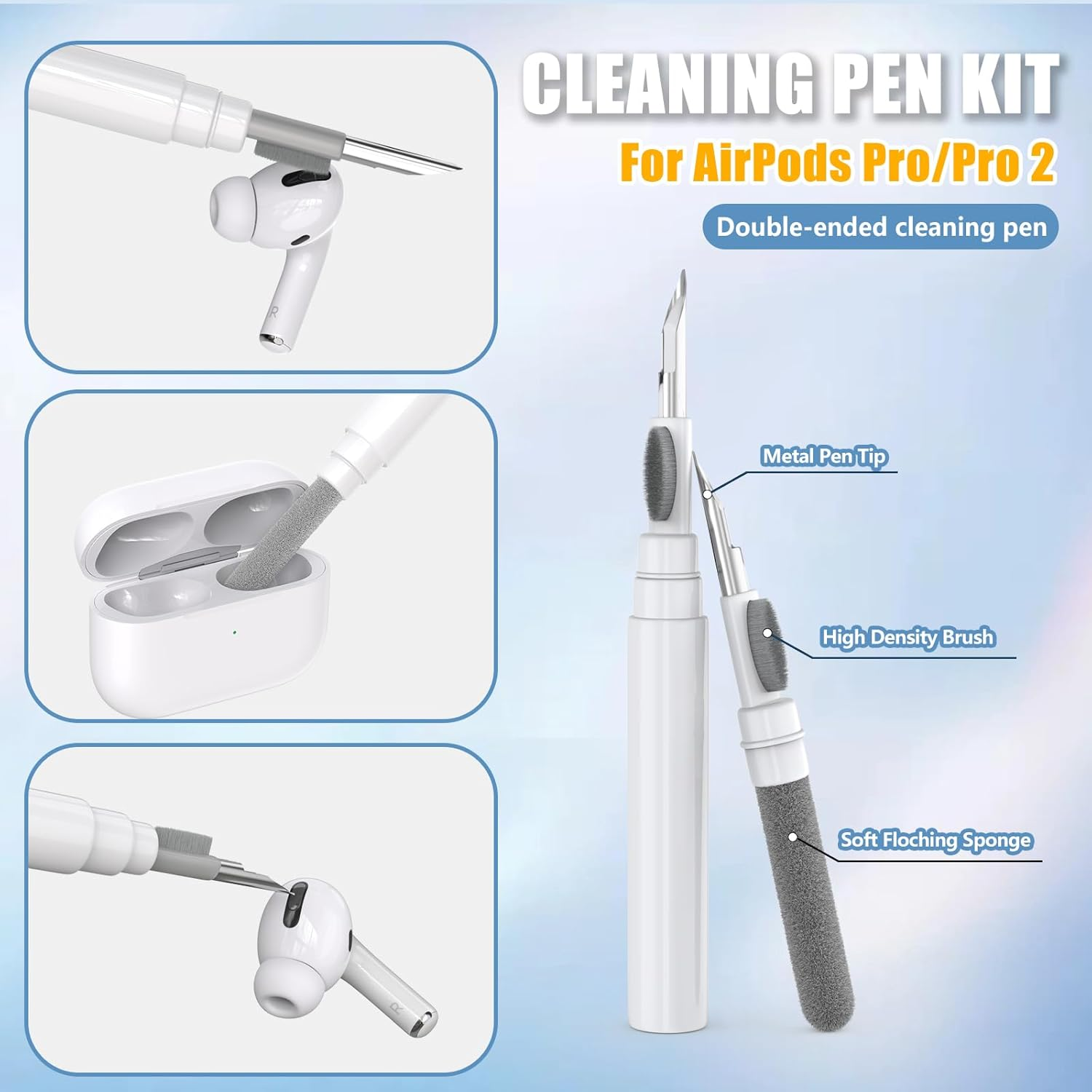 Case for Airpods Pro 2Nd Generation Case Cover with Cleaner Kit,Cute Cartoon Kawaii Funny Airpods Pro 2 Case 2022 Silicone Protective Cover for Apple Airpods Pro 2 with Keychain for Women Boys-Vaselin image number 4