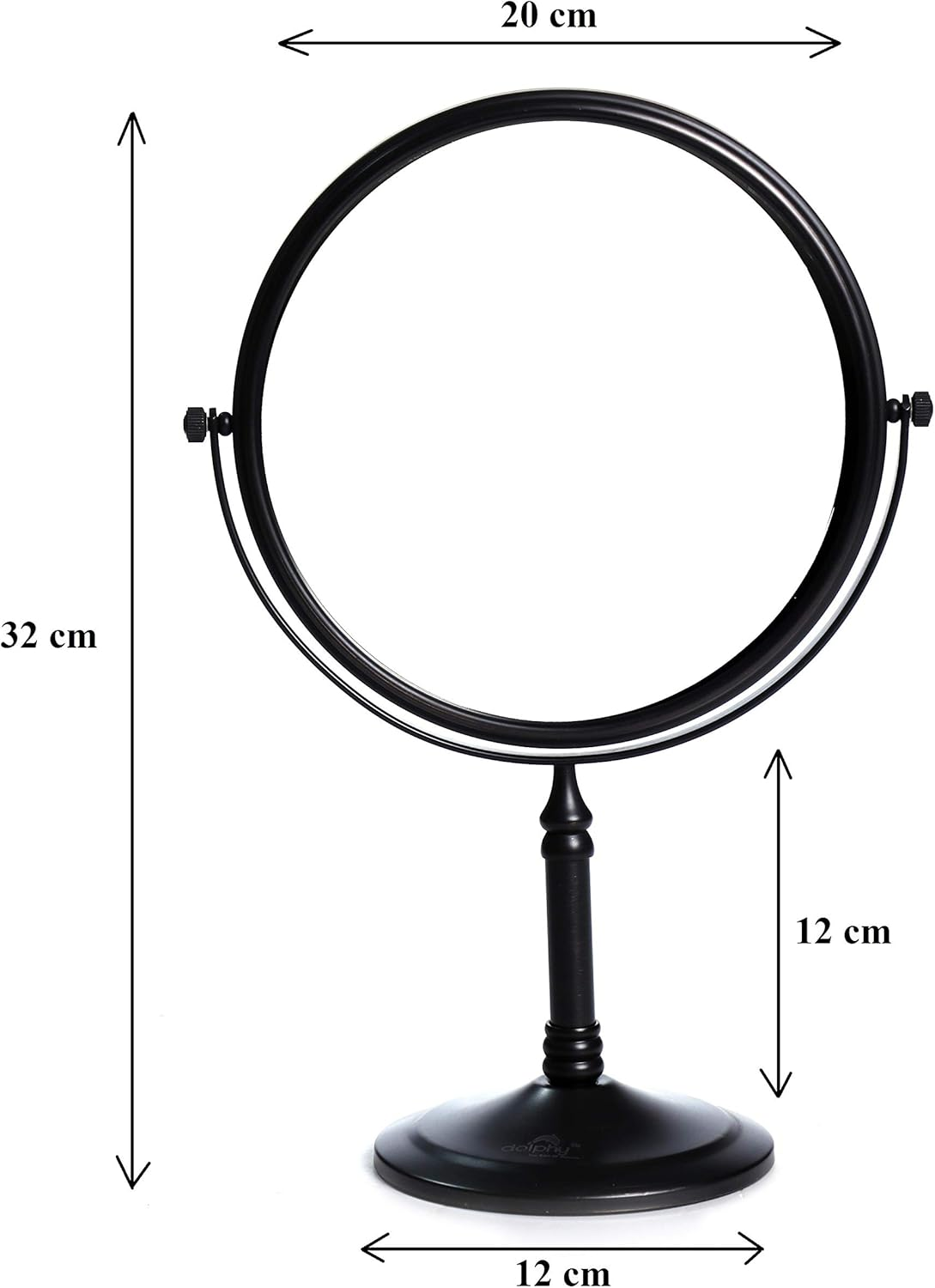 Dolphy 8-Inch Tabletop Makeup Mirror &ndash; Black, 5X Magnifying Mirror with Dual-Sided Swivel Design, Sleek & Modern Look for Home Vanity, Salon, Spa & Travel Use image number 4
