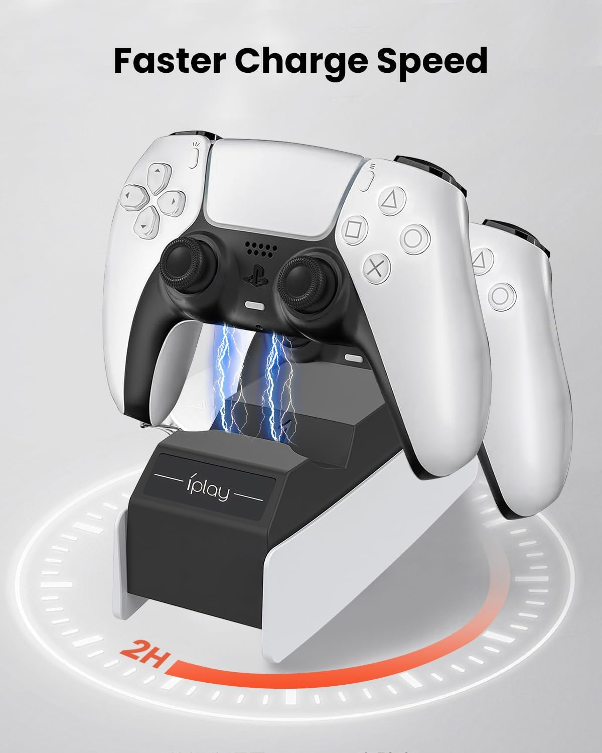 GEEKERA Controller Charger Station for PS5 - Fast Dual Charging Dock for Dualsense with Smart Security Protection, Wireless Accessories and Type-C Interface, Ideal Playstation 5 Charging Station image number 3