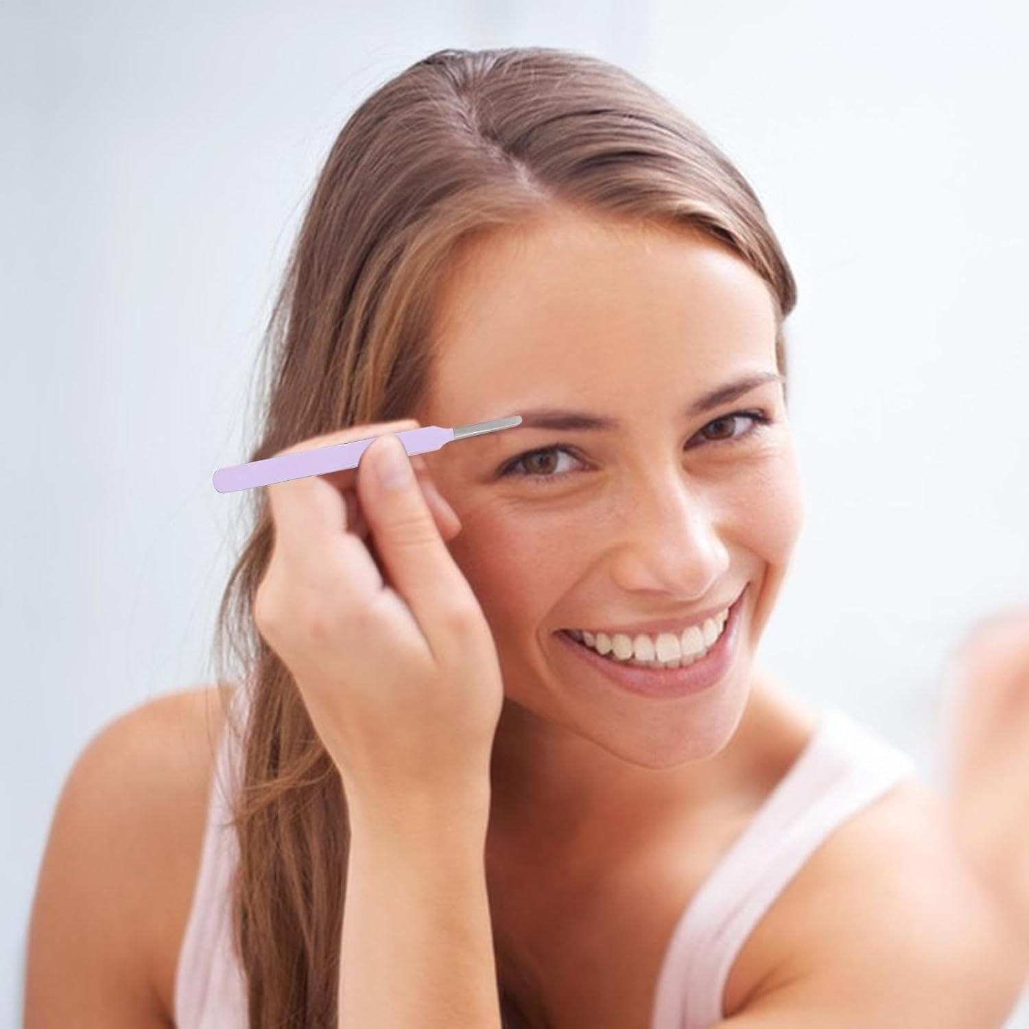 Lash Tweezers for Eyelash Extensions,Precision Eyelash Curlers Stainless Steel Lash Applicator | Professional Beauty Tools Cluster Remover Clip for Soldering - Purple image number 3