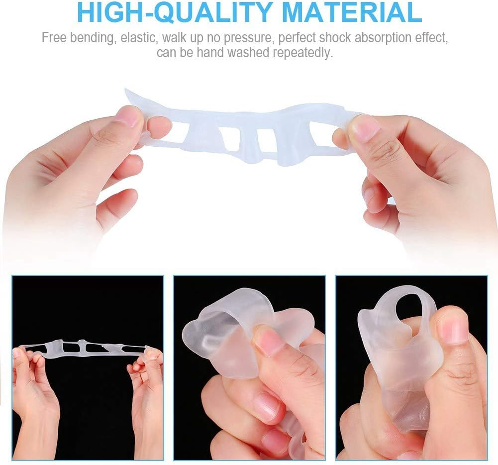 Gel Toe Separator, Soft Toe Straightener, Toe Spacers Toe Stretchers for Men and Women Easy Wear in Shoes image number 4
